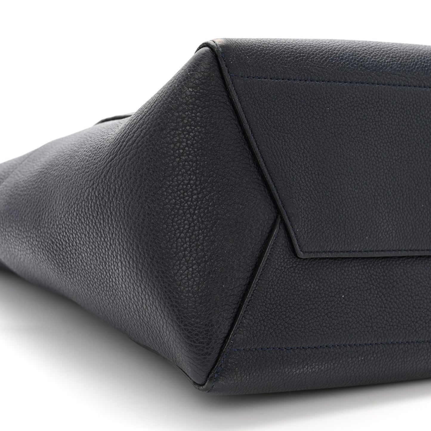 Soft Grained Calfskin Sangle Bucket Bag Navy Blue