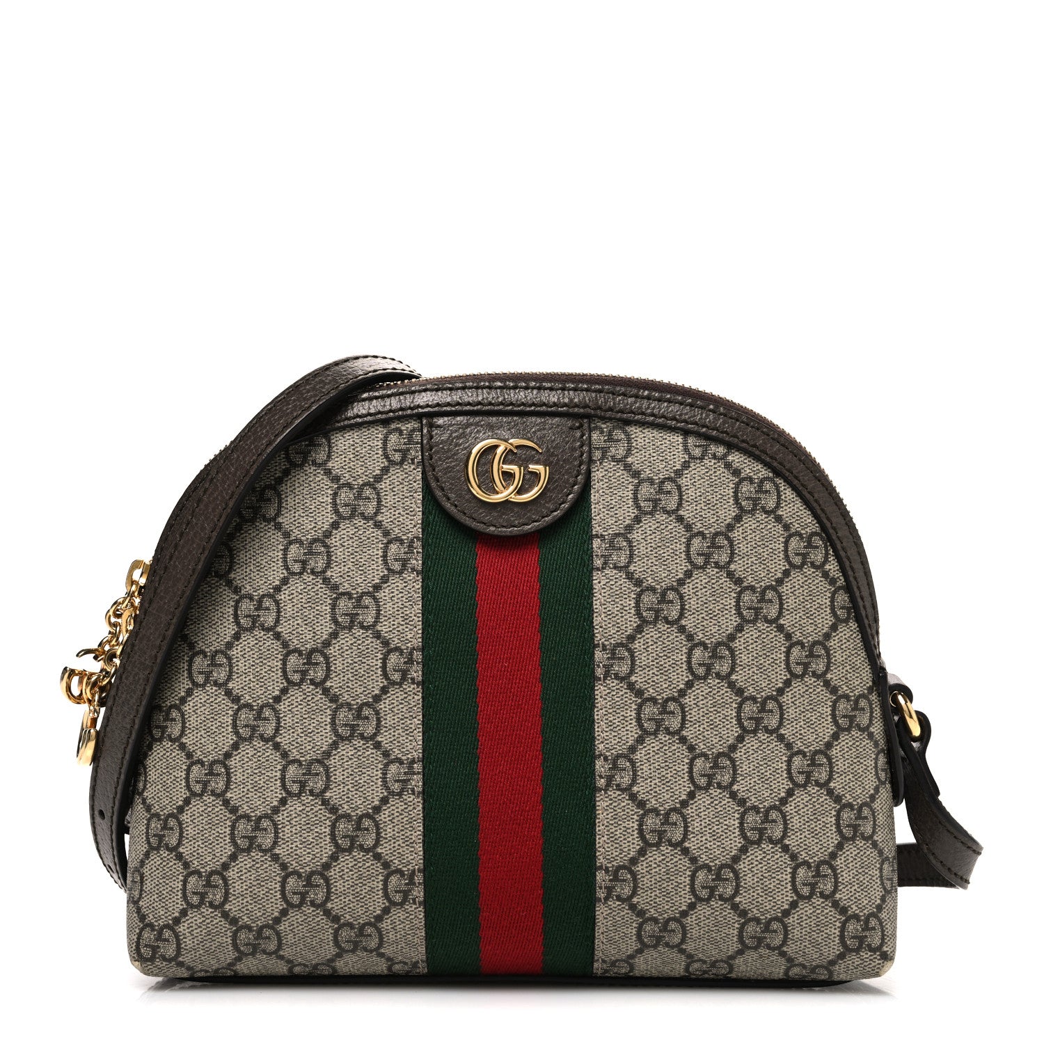 Gucci GG Supreme Monogram Textured Dollar Calfskin Web Small
