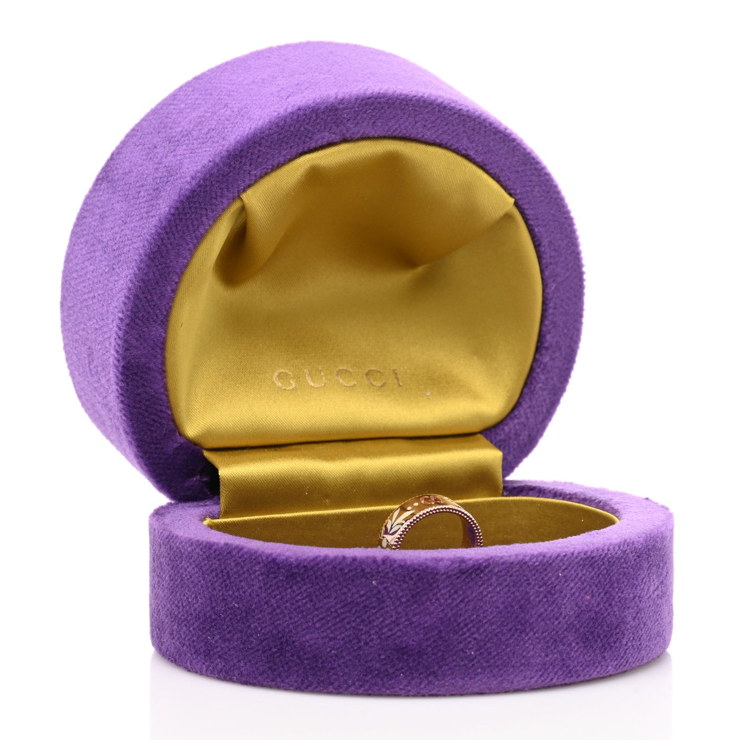 18K Rose Gold Enamel 6mm Icon Blooms Ring 46 3.75