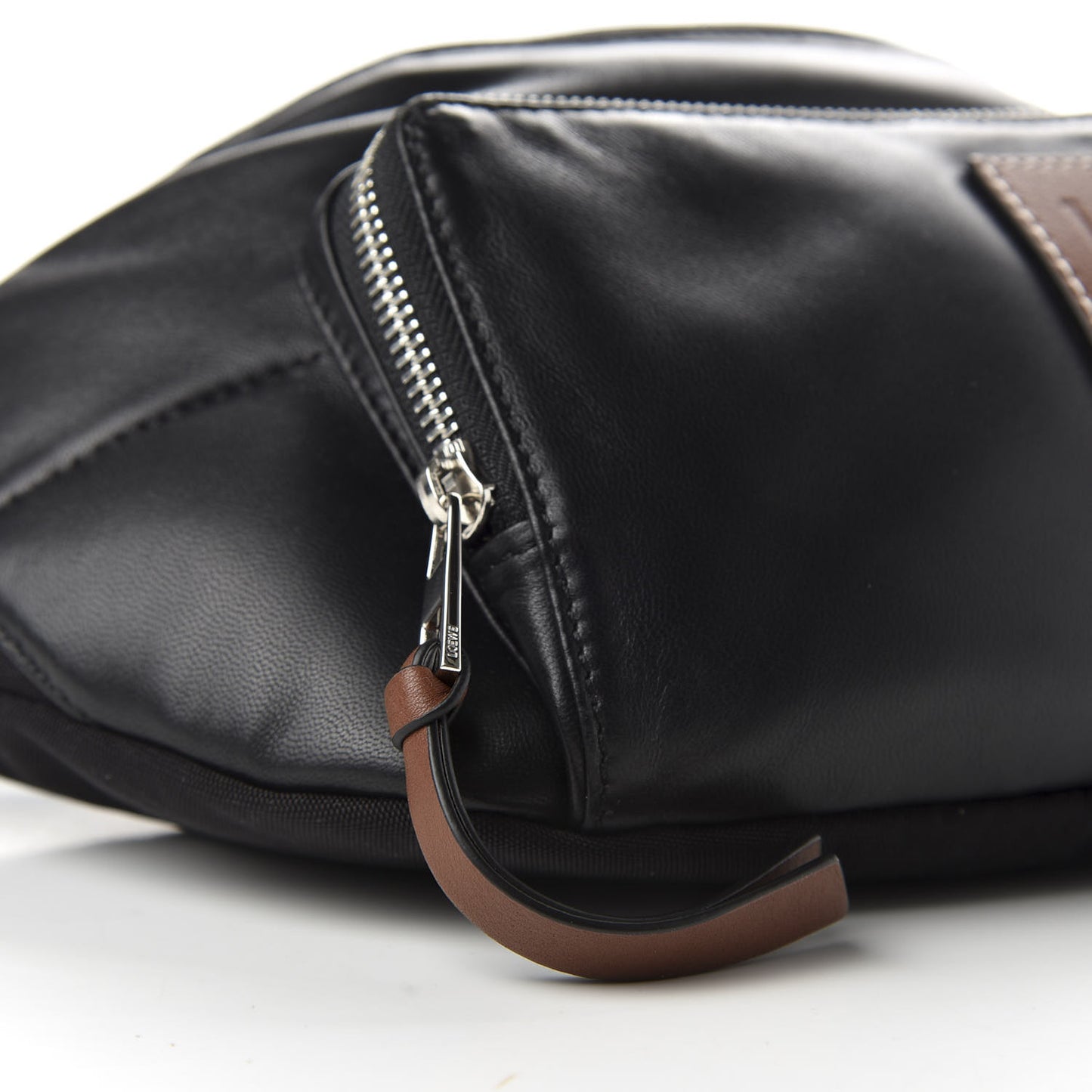 Calfskin Nylon Belt Bag Black