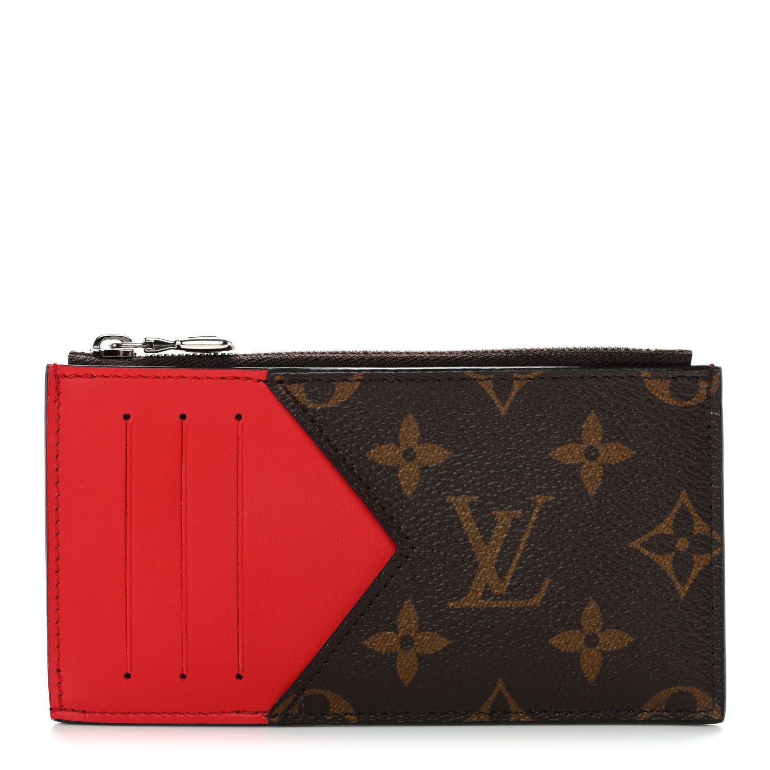 Louis Vuitton レザー カードケース レッド Louis Vuitton Monogram Calfskin Coin Card Holder Red 1837787