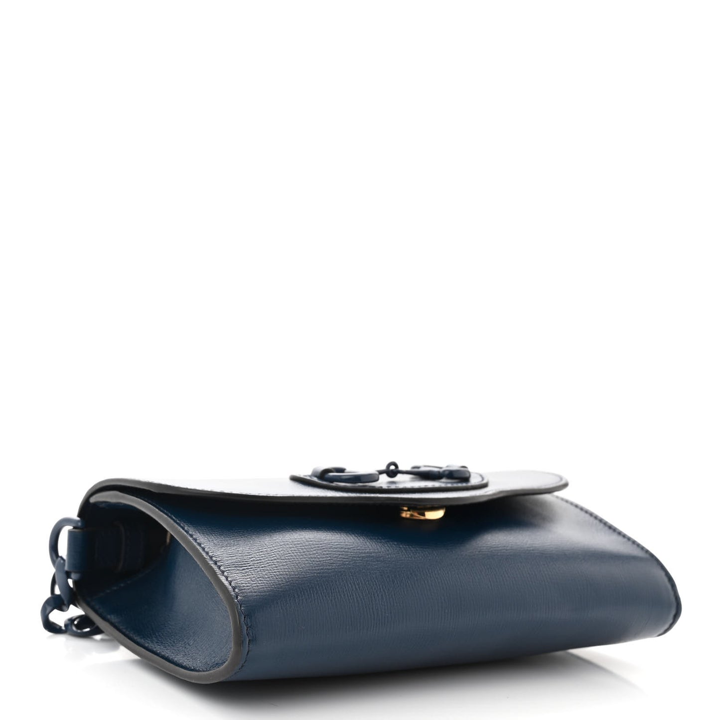 Azalea Calfskin Web Monochrome Mini Horsebit 1955 Chain Shoulder Bag Blue