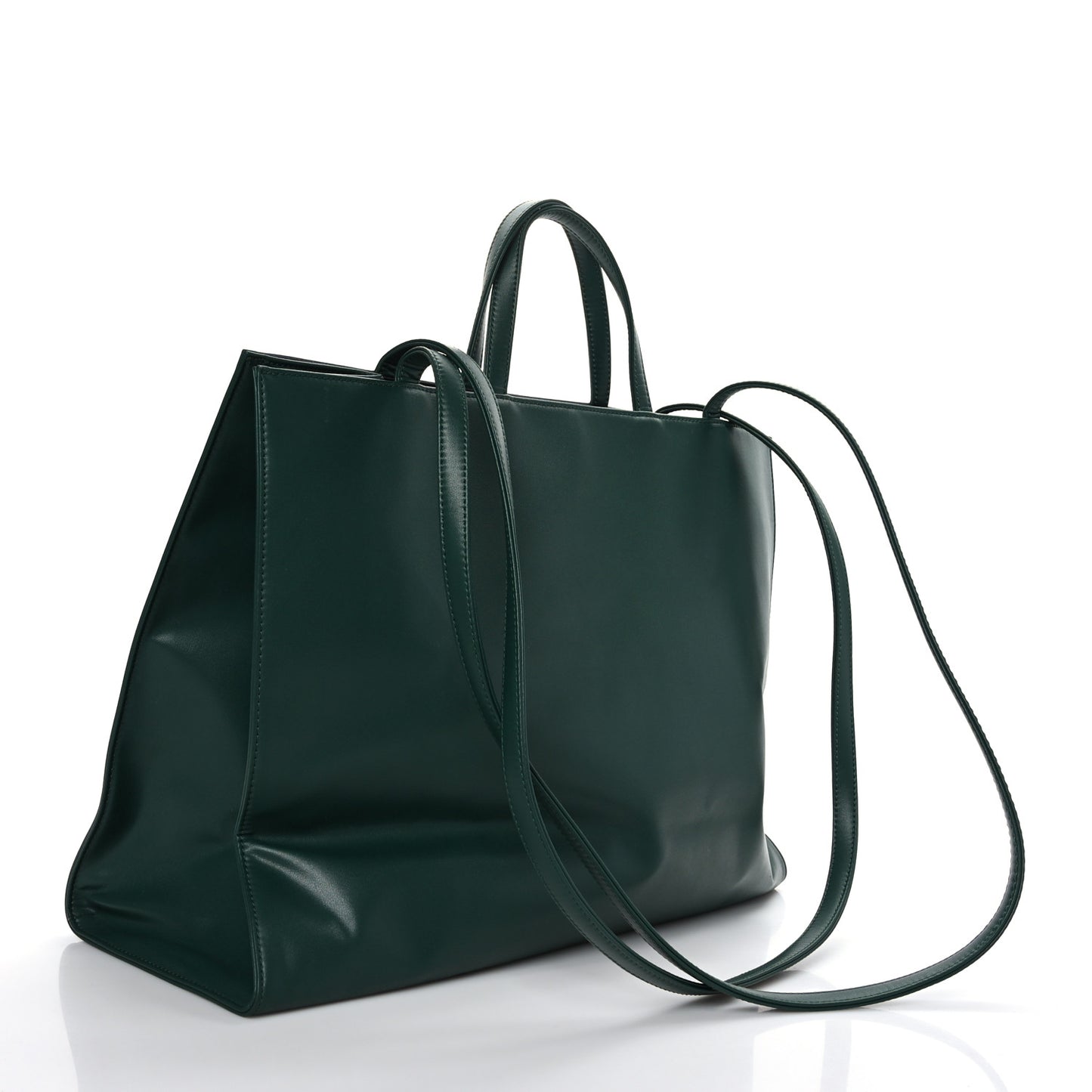 Vegan Leather Large Shopping Bag Dark Olive