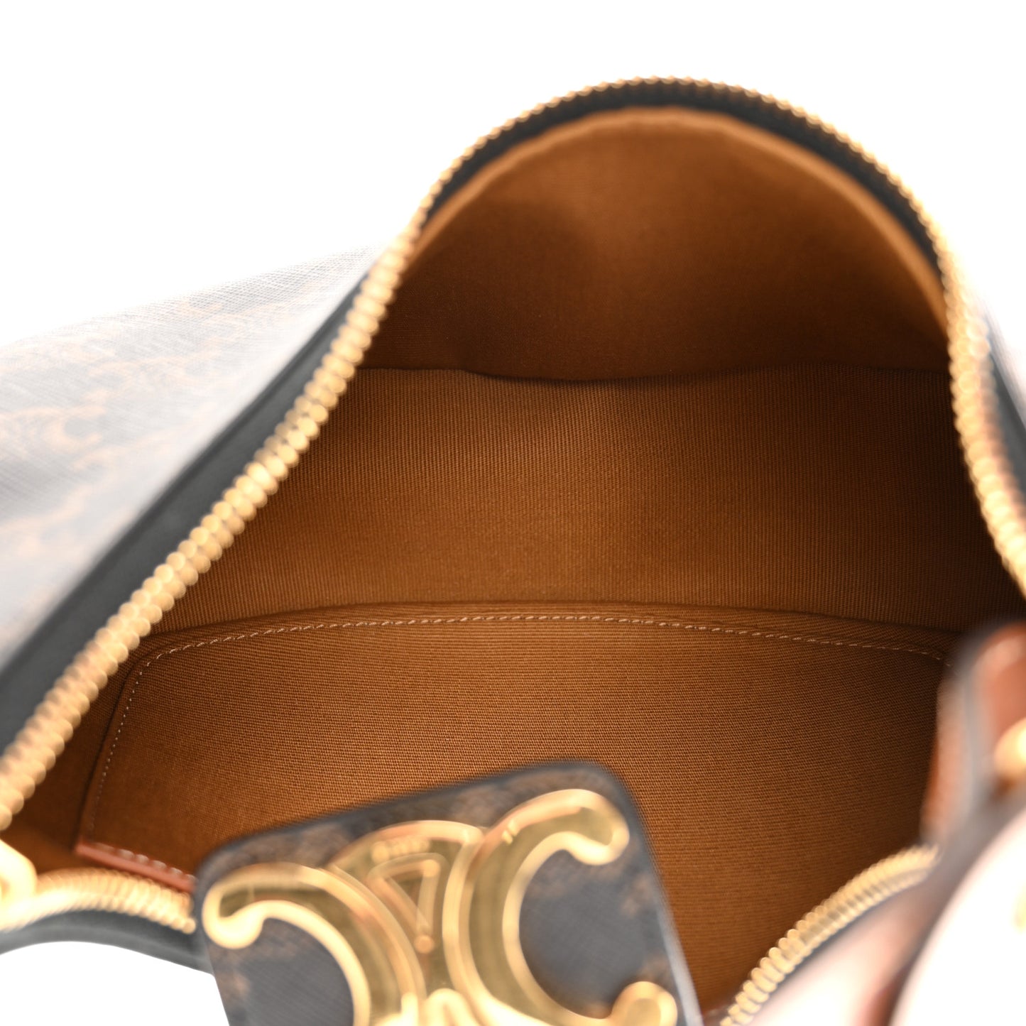 Triomphe Canvas Calfskin Medium Strap Ava Triomphe Shoulder Bag Tan