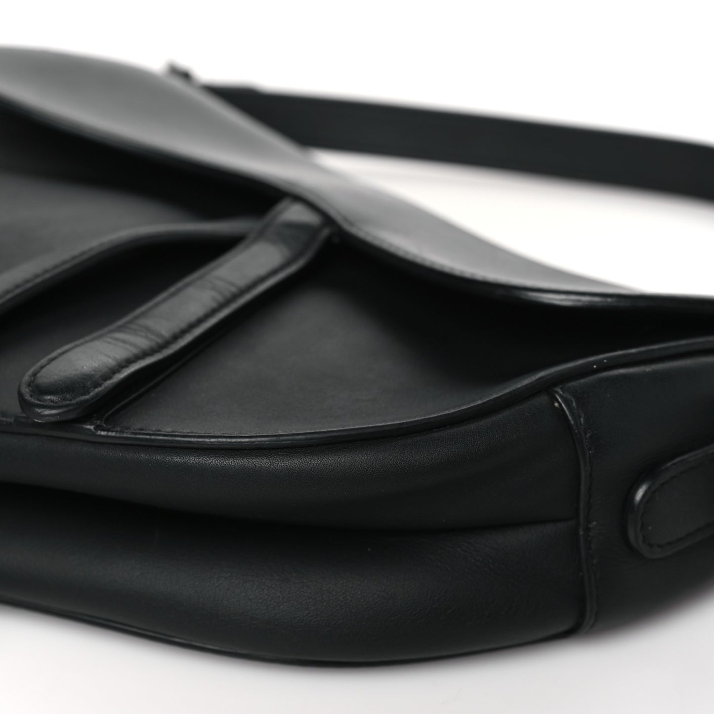 Ultra Matte Calfskin Saddle Bag Black