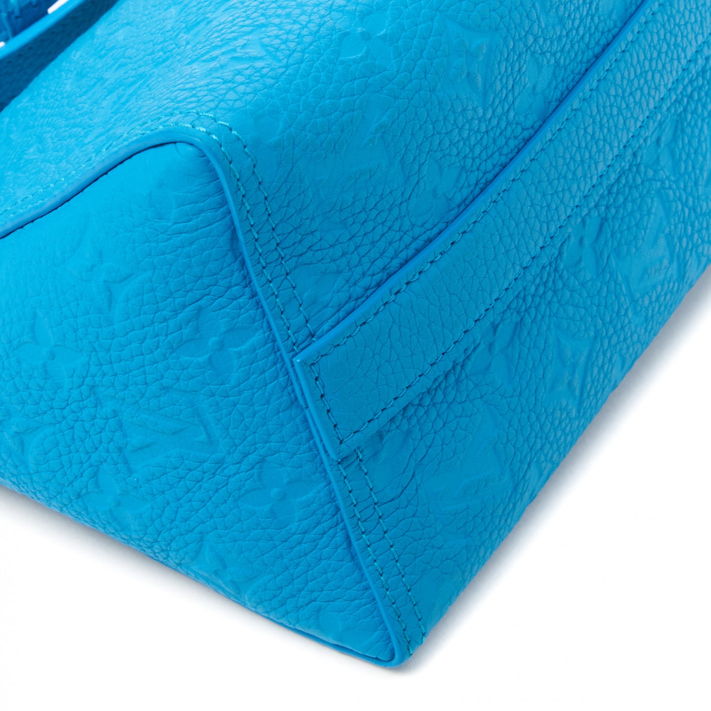 Taurillon Monogram Triangle Messenger Turquoise