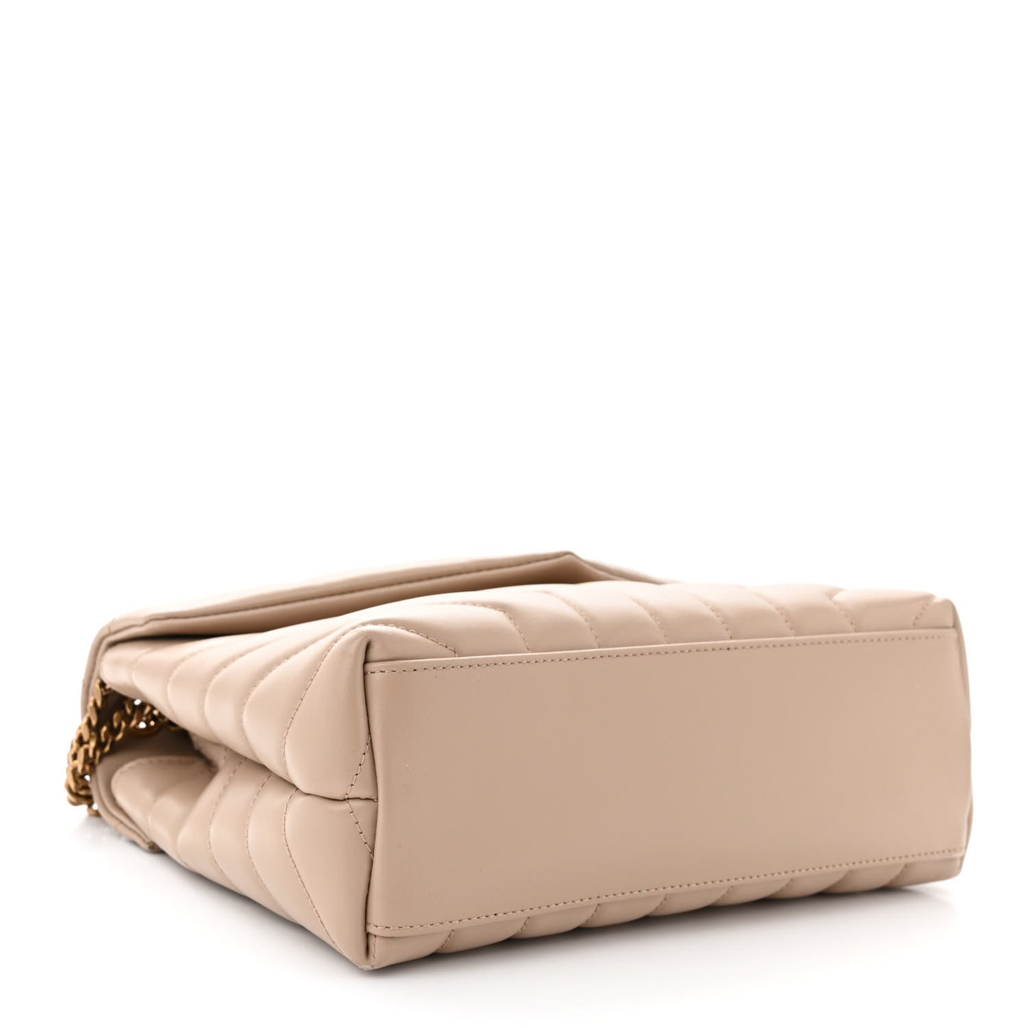 Calfskin Y Quilted Monogram Small Loulou Chain Satchel Dark Beige