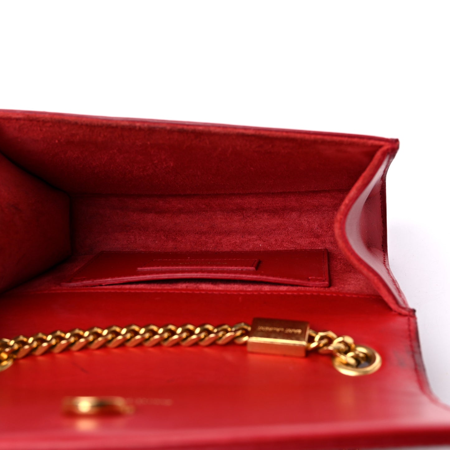 Calfskin Small Classic Monogram Kate Tassel Satchel Red