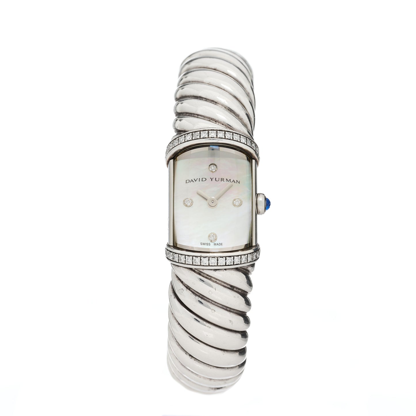Sterling Silver Diamond Bezel Mother of Pearl 19mm Waverly Quartz Watch