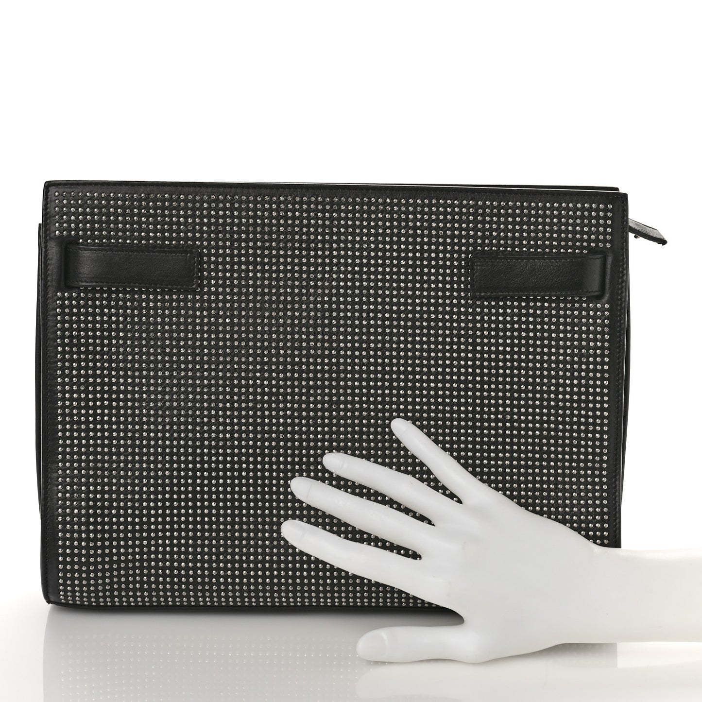 Calfskin Stud Sac De Jour Clutch Black