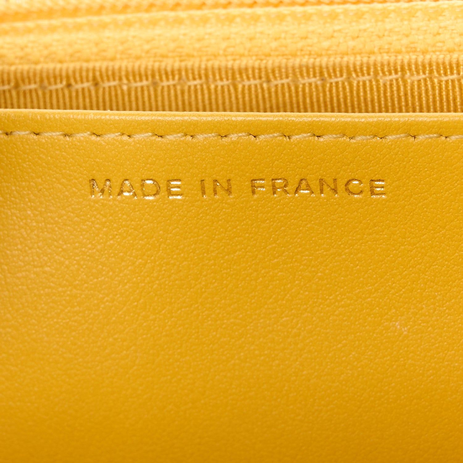 Chanel Caviar Quilted Wallet on Chain WOC Yellow 7 of 12