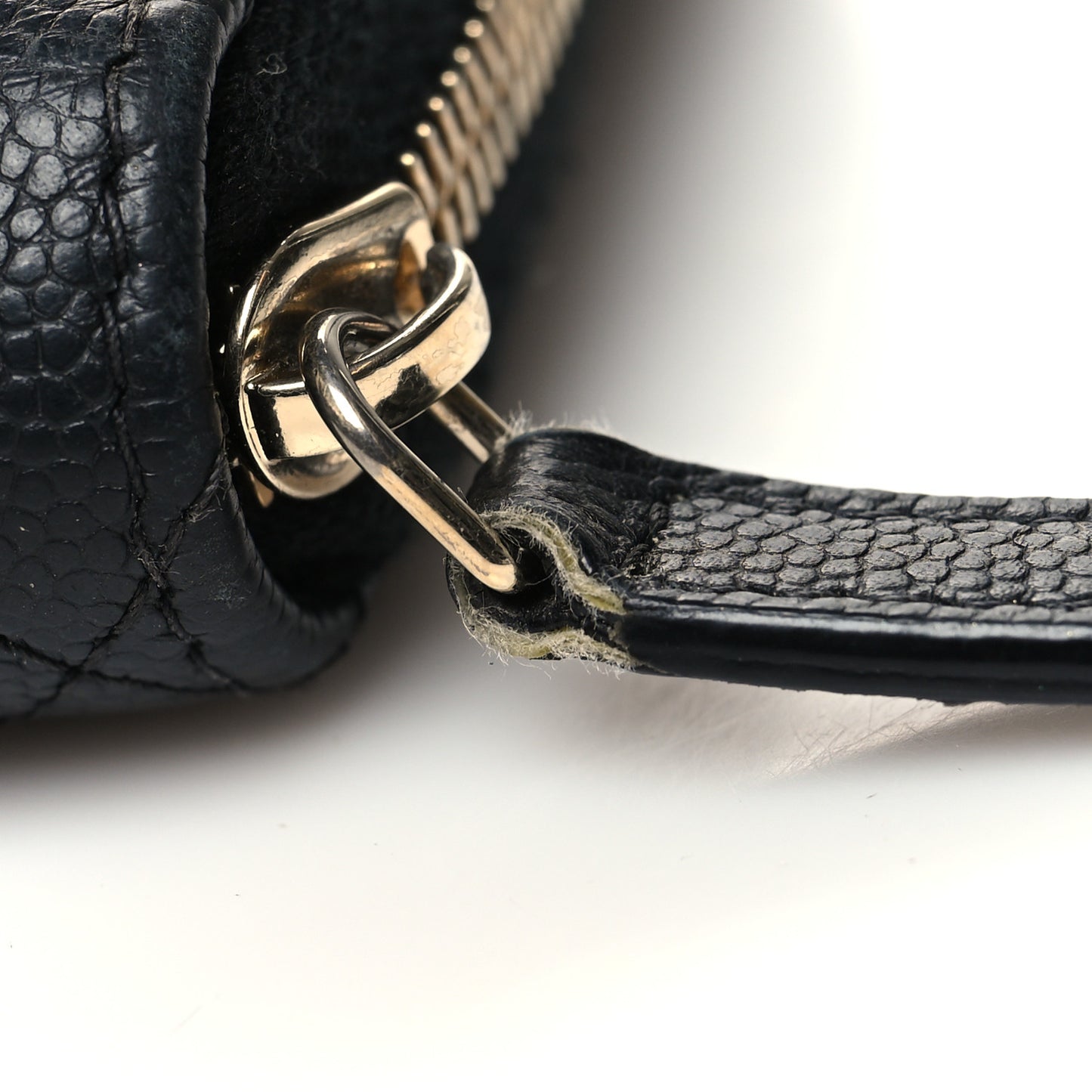 Caviar Quilted Large Zip Around Organizer Wallet Black