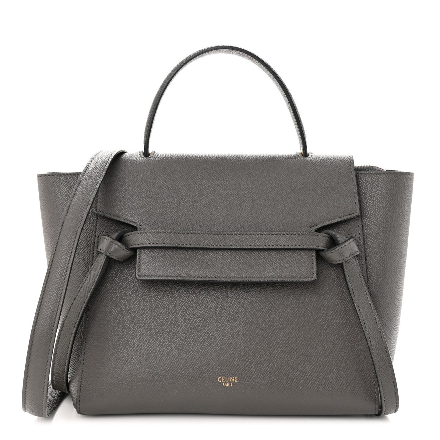 Grained Calfskin Mini Belt Bag Grey