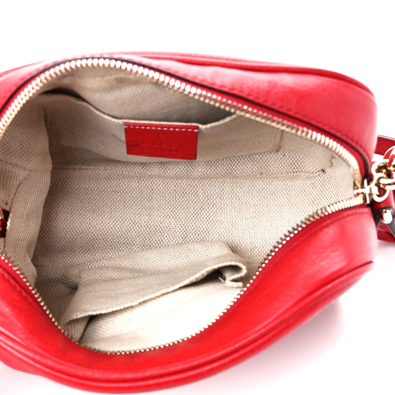 Gucci Pebbled Calfskin Small Soho Disco Bag Tabasco Red 5 of 11