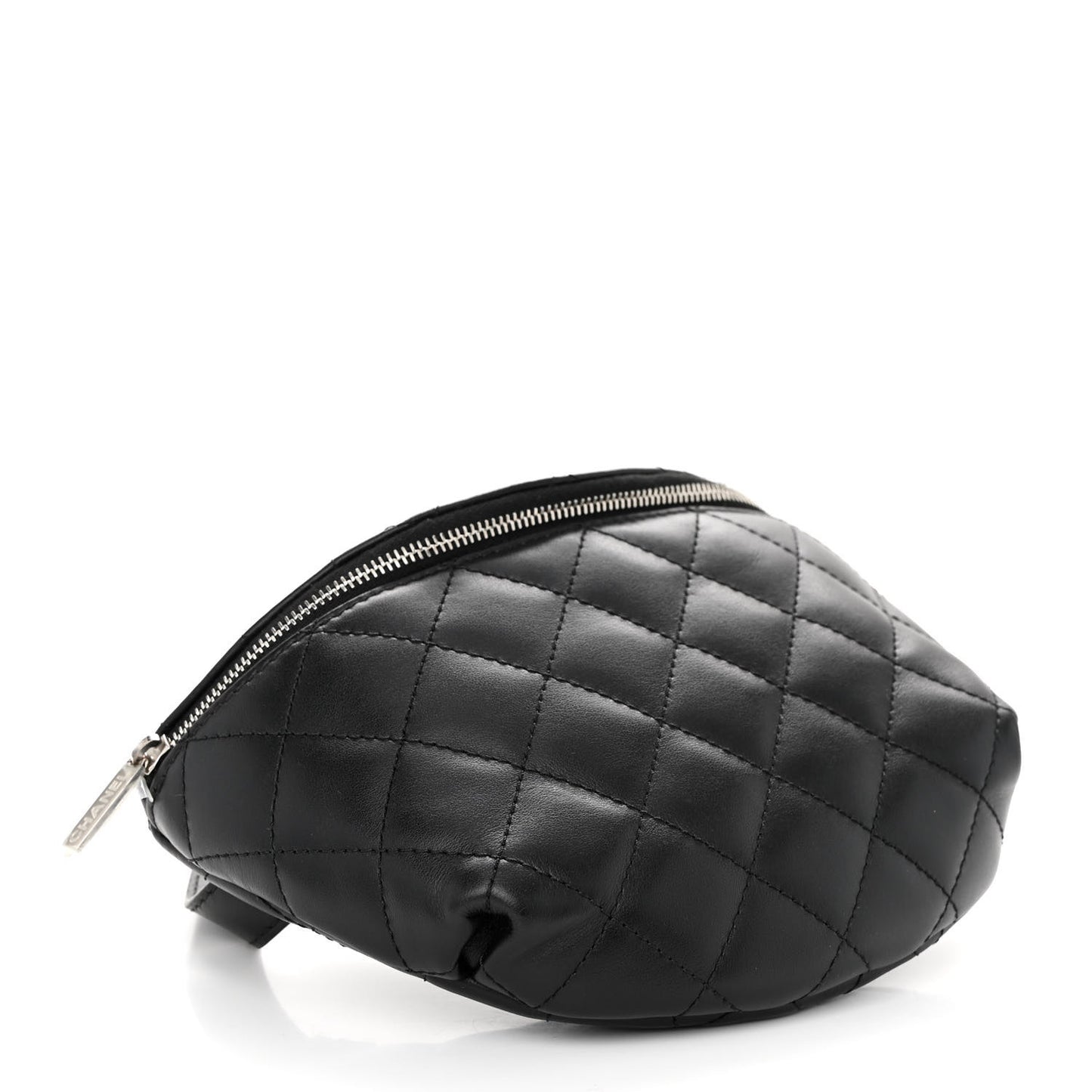 Calfskin Quilted Waist Belt Bag Black