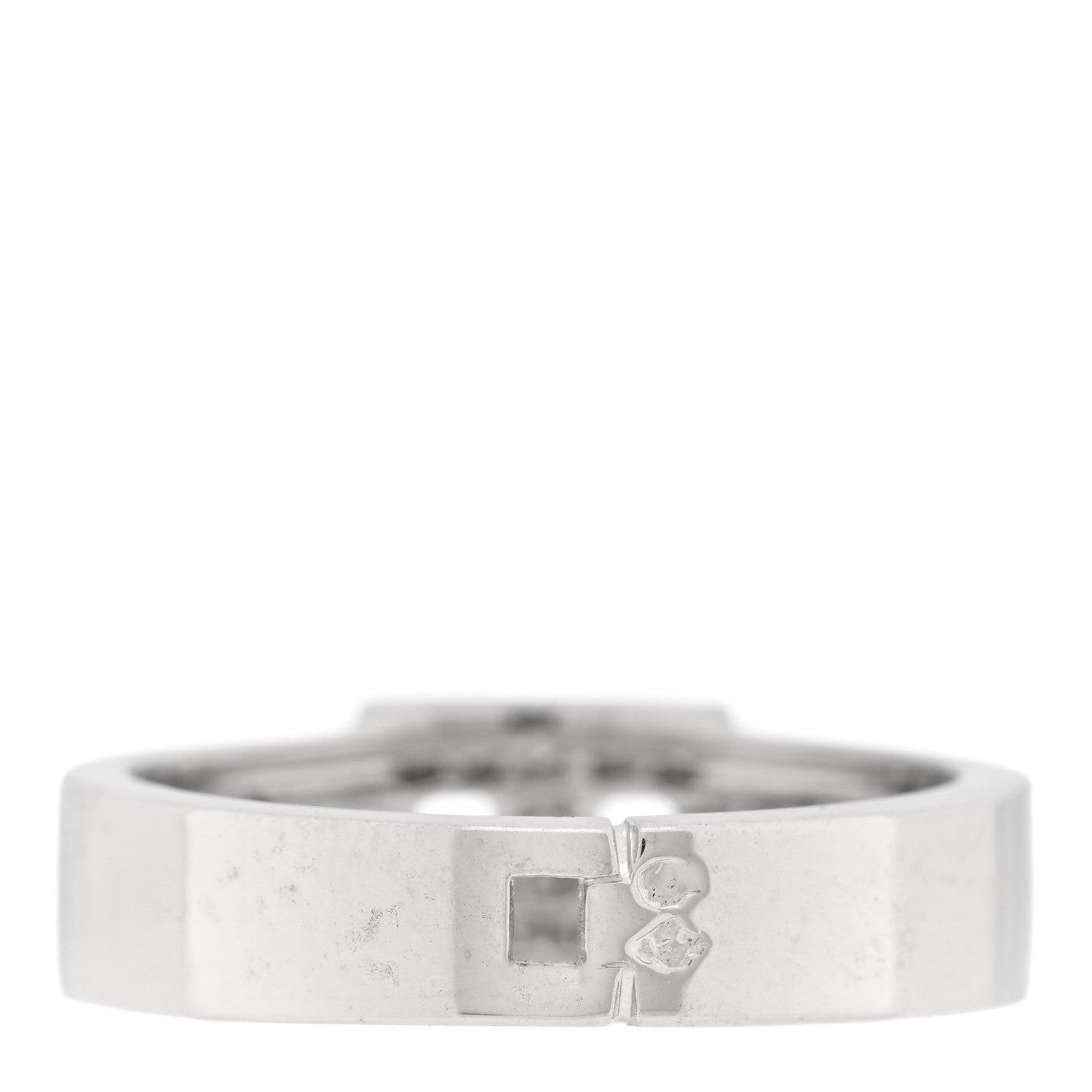 Hermes 18K White Gold Diamond H Ring 53 6.5 3 of 5