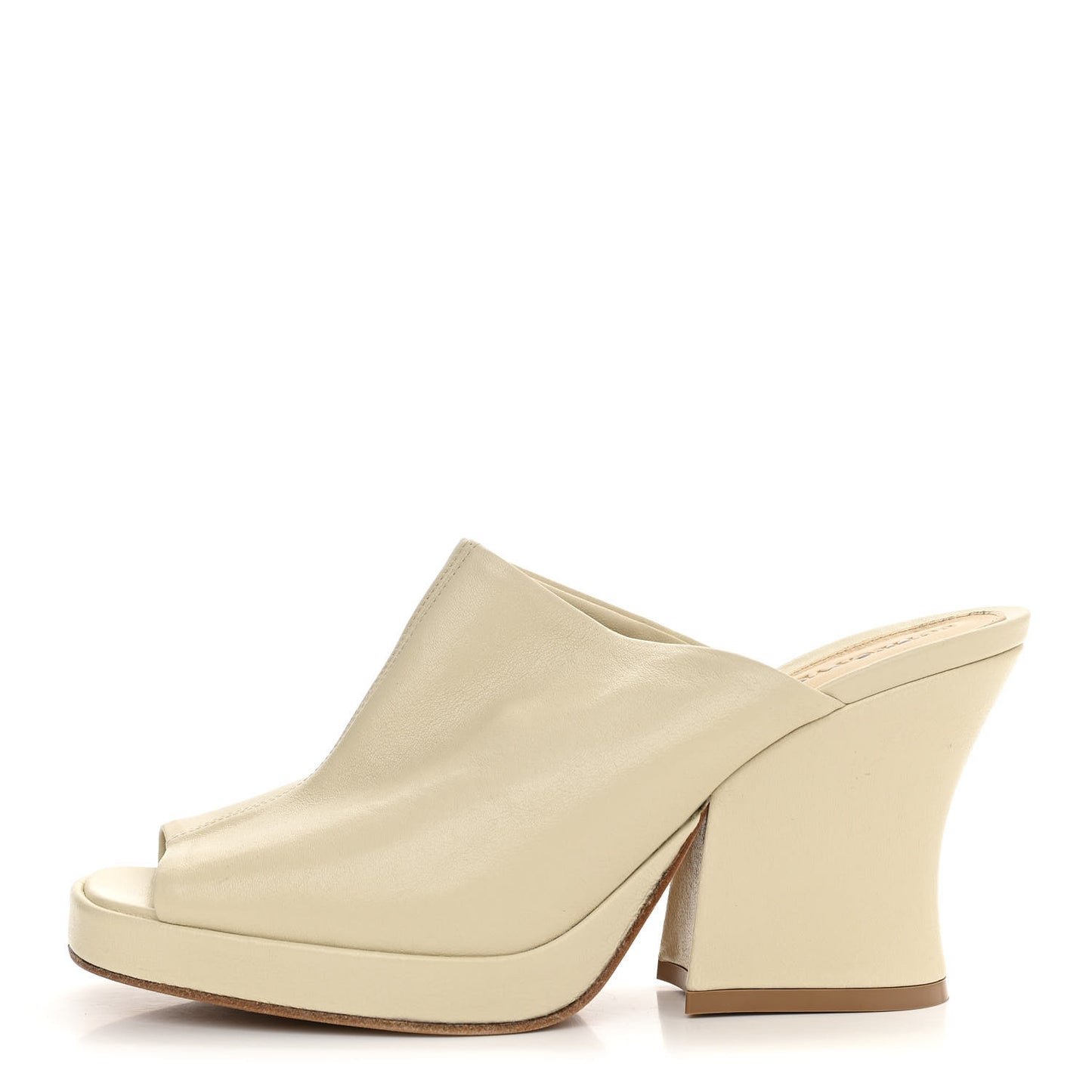 Nappa Stack Mule Sandals 38.5 Sea Salt