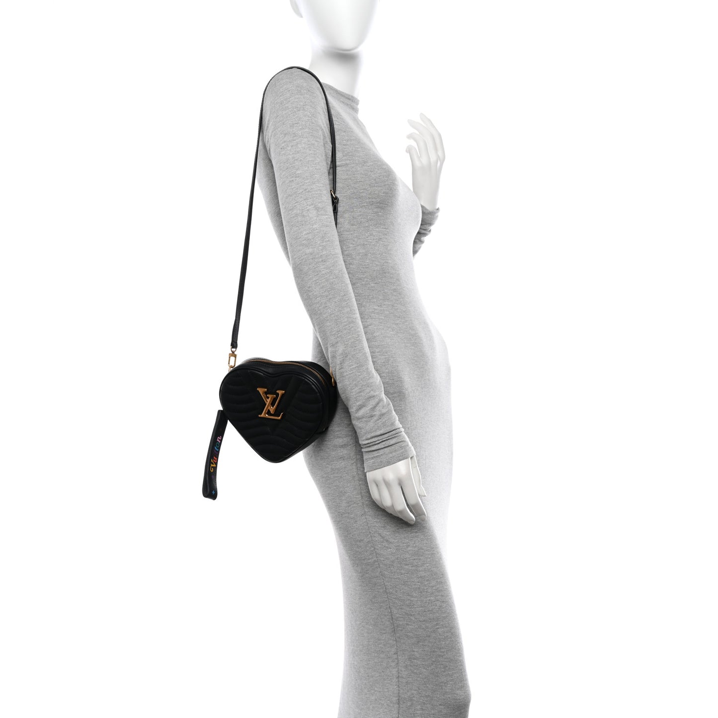 Calfskin New Wave Heart Bag Black