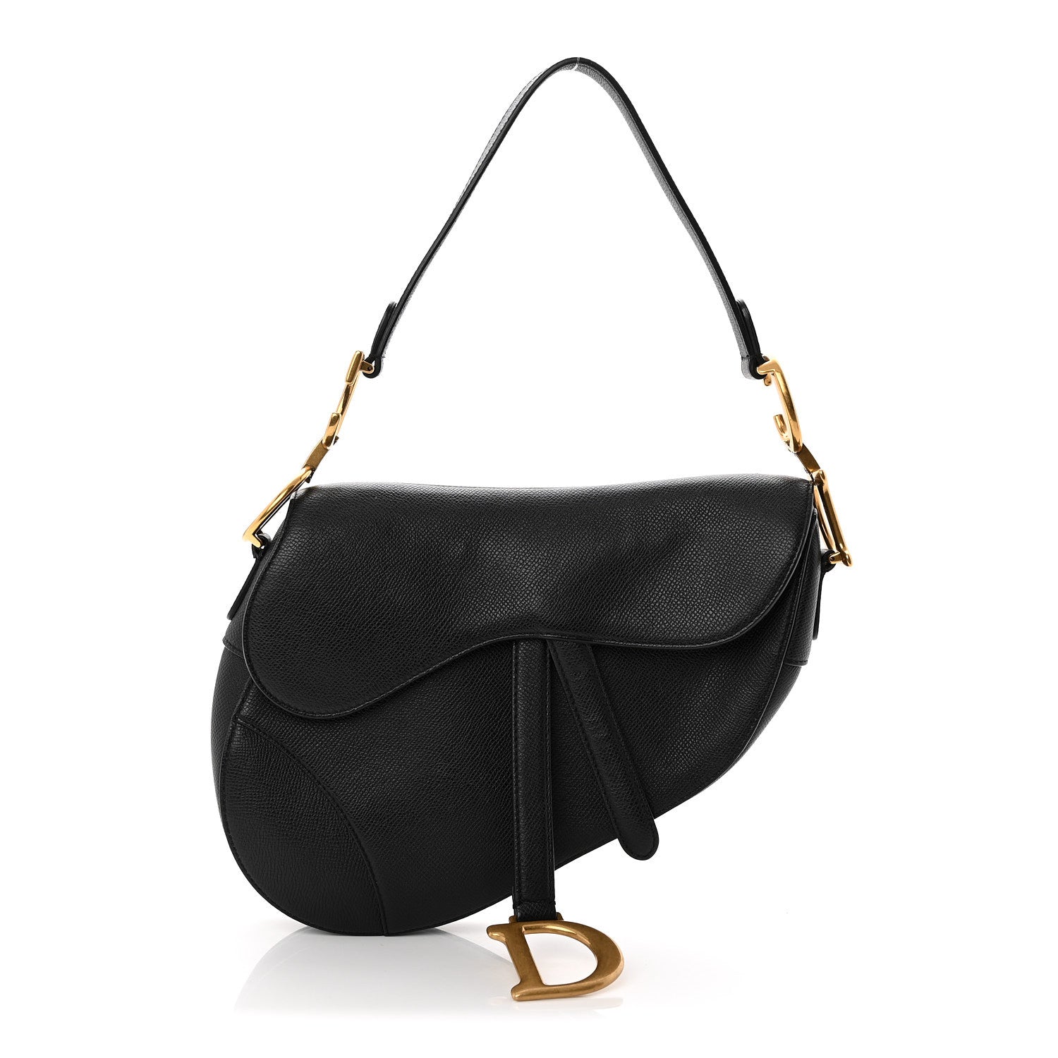 Christian Dior Grained Calfskin Saddle Bag Black 1885548