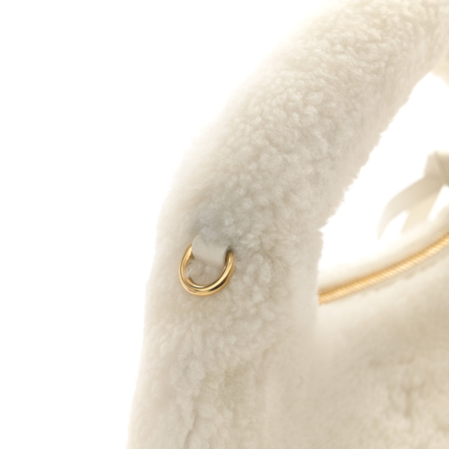 Montone Shearling Small Wander Hobo White