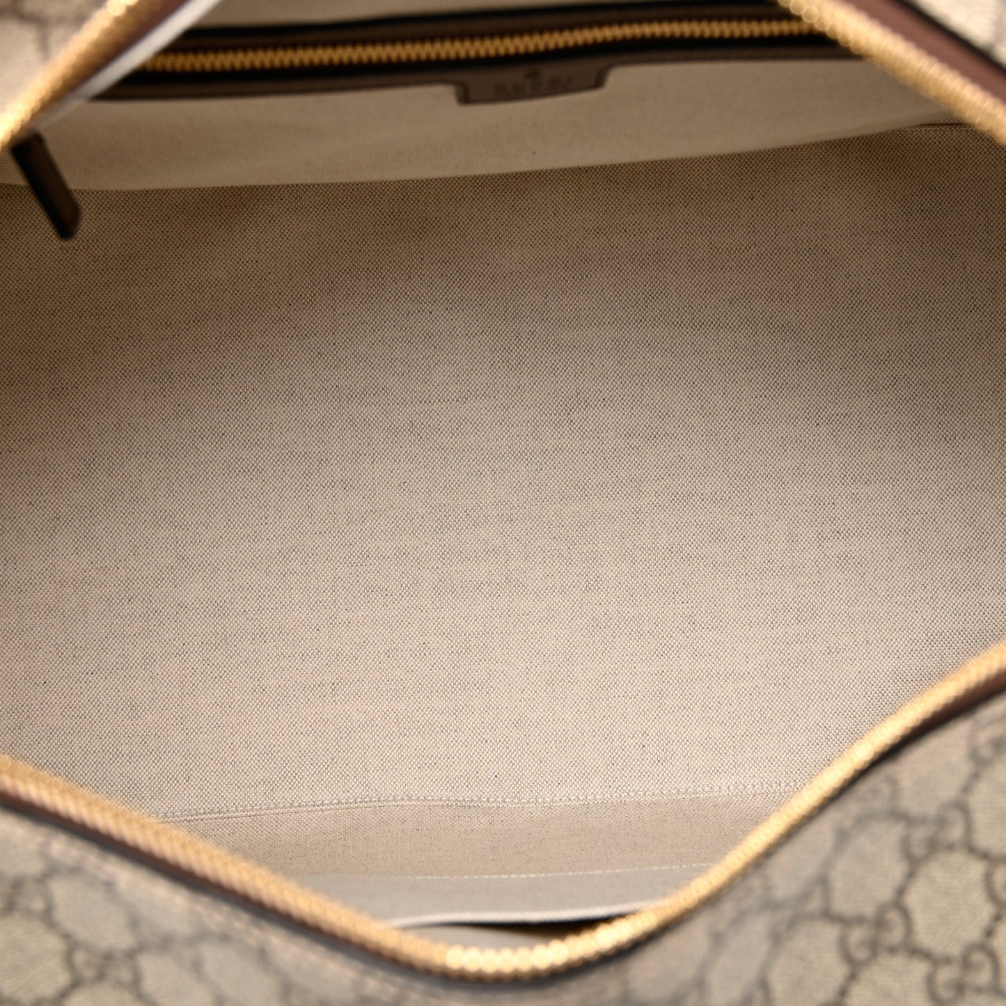 GG Supreme Monogram Azalea Calfskin Retro Interlocking G Duffle Bag Beige Ebony Brown Sugar