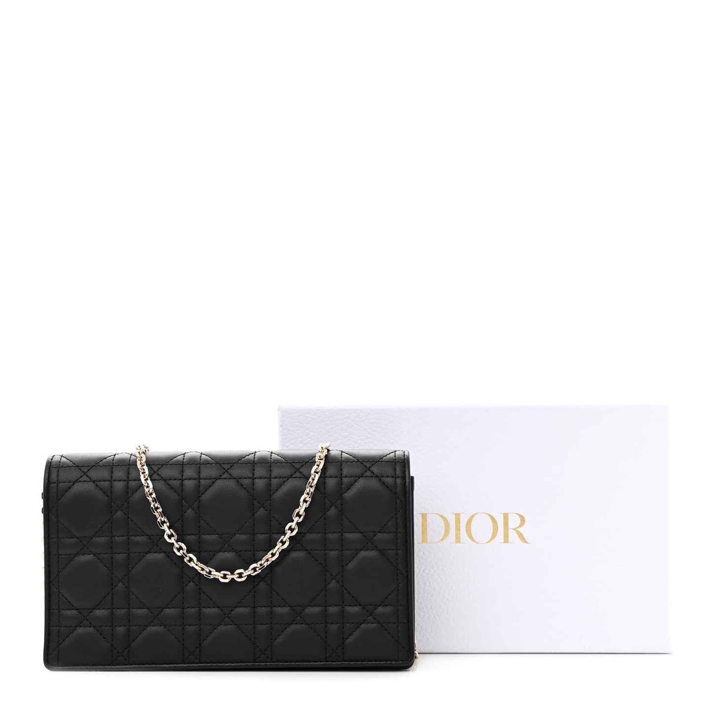 Lambskin Cannage Lady Dior Pouch Black
