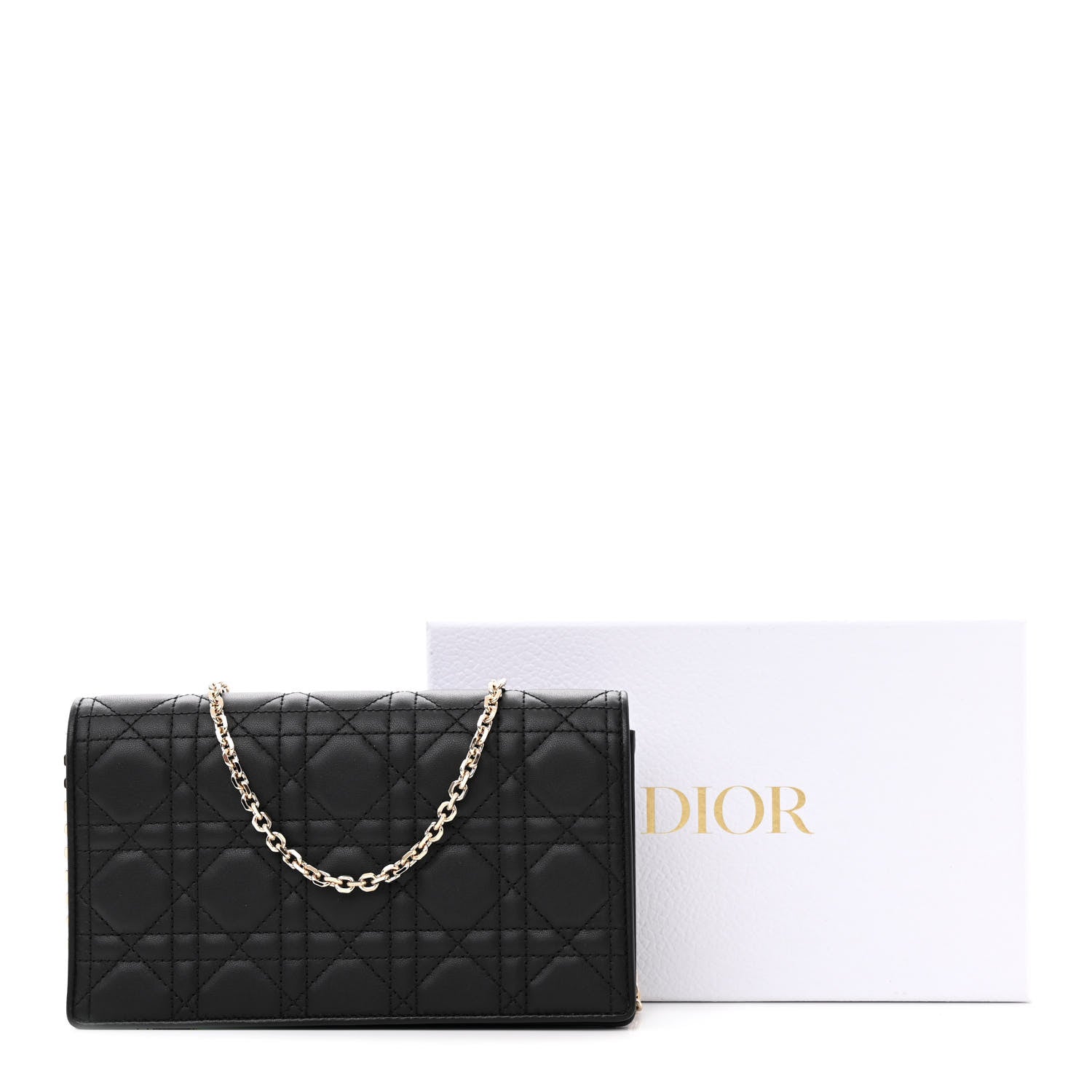 Christian Dior Lambskin Cannage Lady Dior Pouch Black 14 of 14