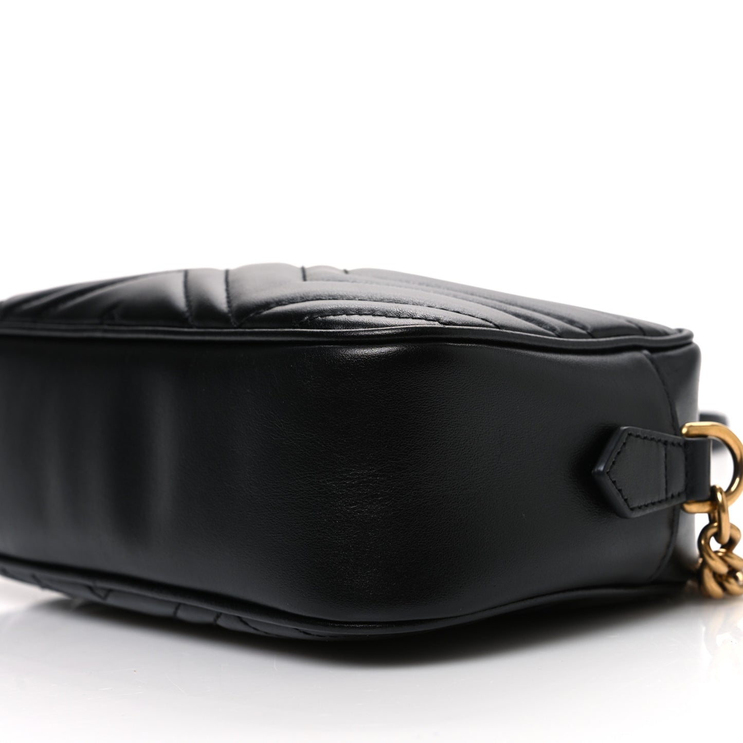 Calfskin Matelasse Small GG Marmont Chain Shoulder Bag Black