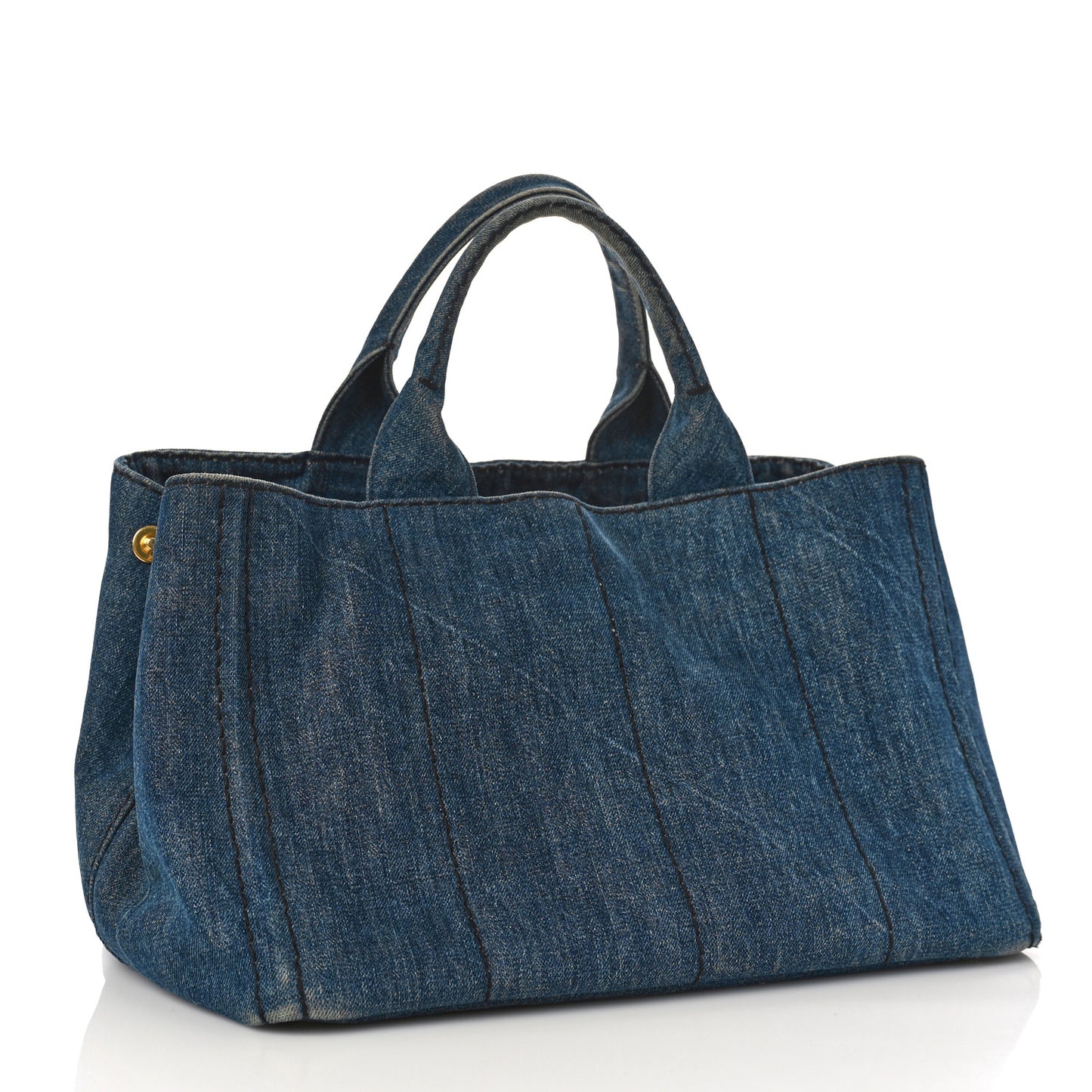 Denim Logo Tote Bleu