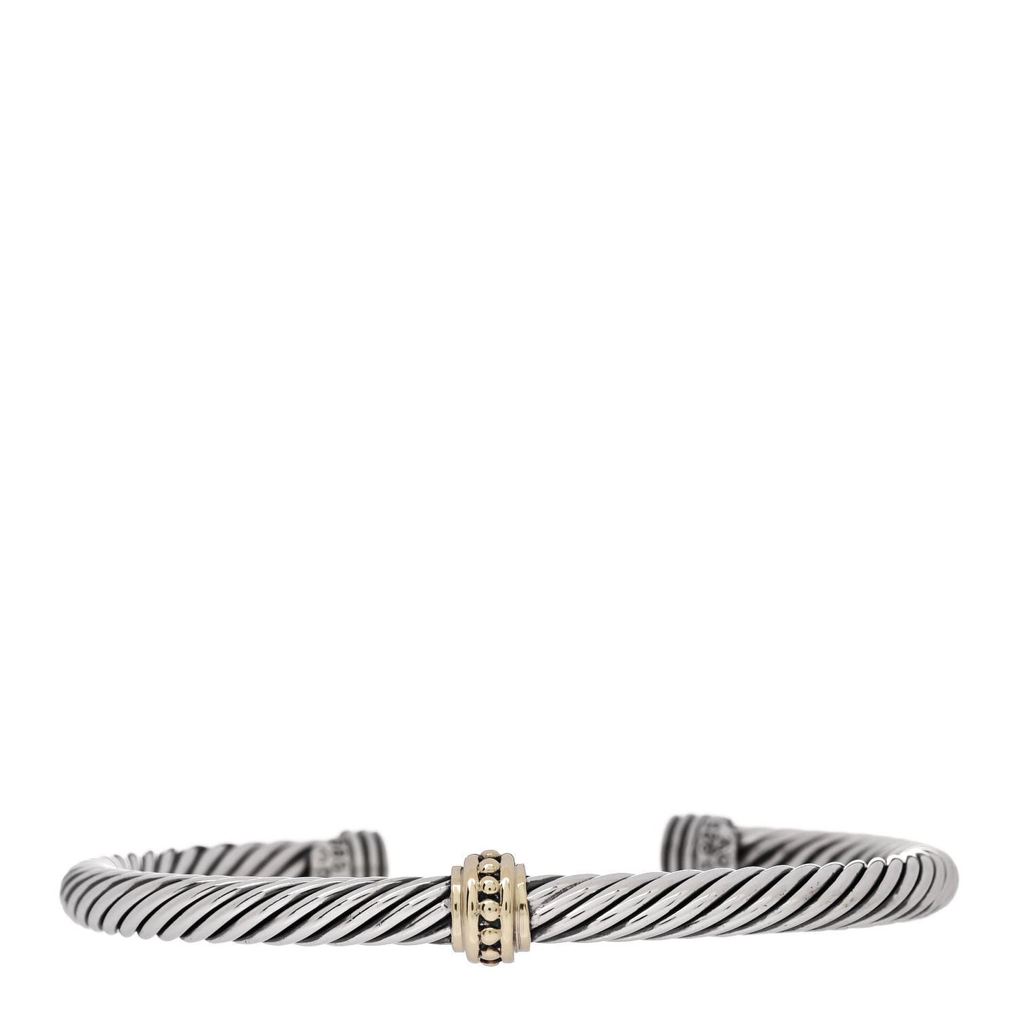 Sterling Silver 14K Yellow Gold 5mm Cable Classics Single Station Bracelet