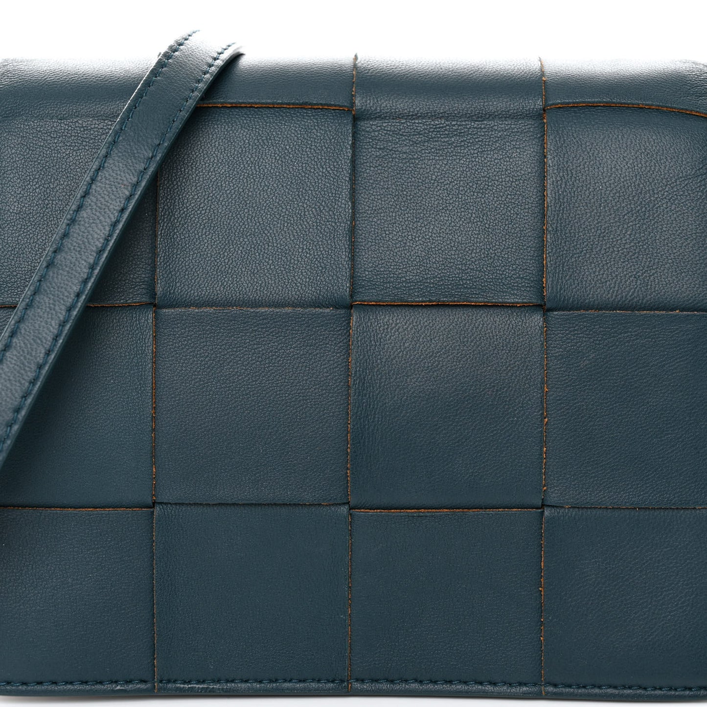 Lambskin Maxi Intrecciato Mini Cassette Crossbody Bag Petrol Blue