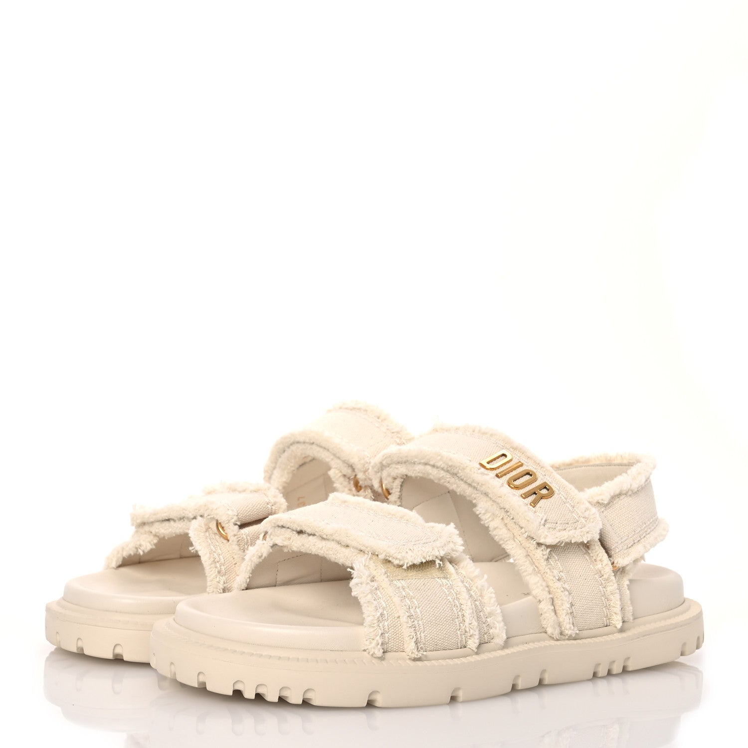 Christian Dior Cotton Dioract 10mm Sandals 37 Ecru 3 of 12