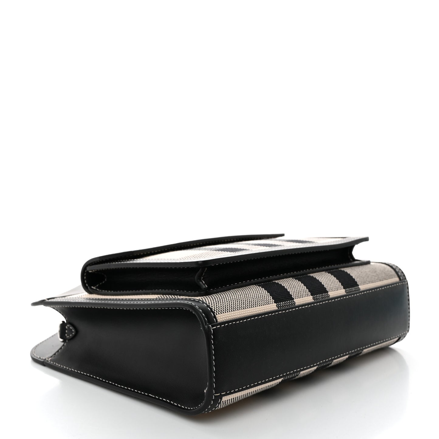 Smooth Calfskin Archive Canvas Check Mini Pocket Bag Butter Beige Black