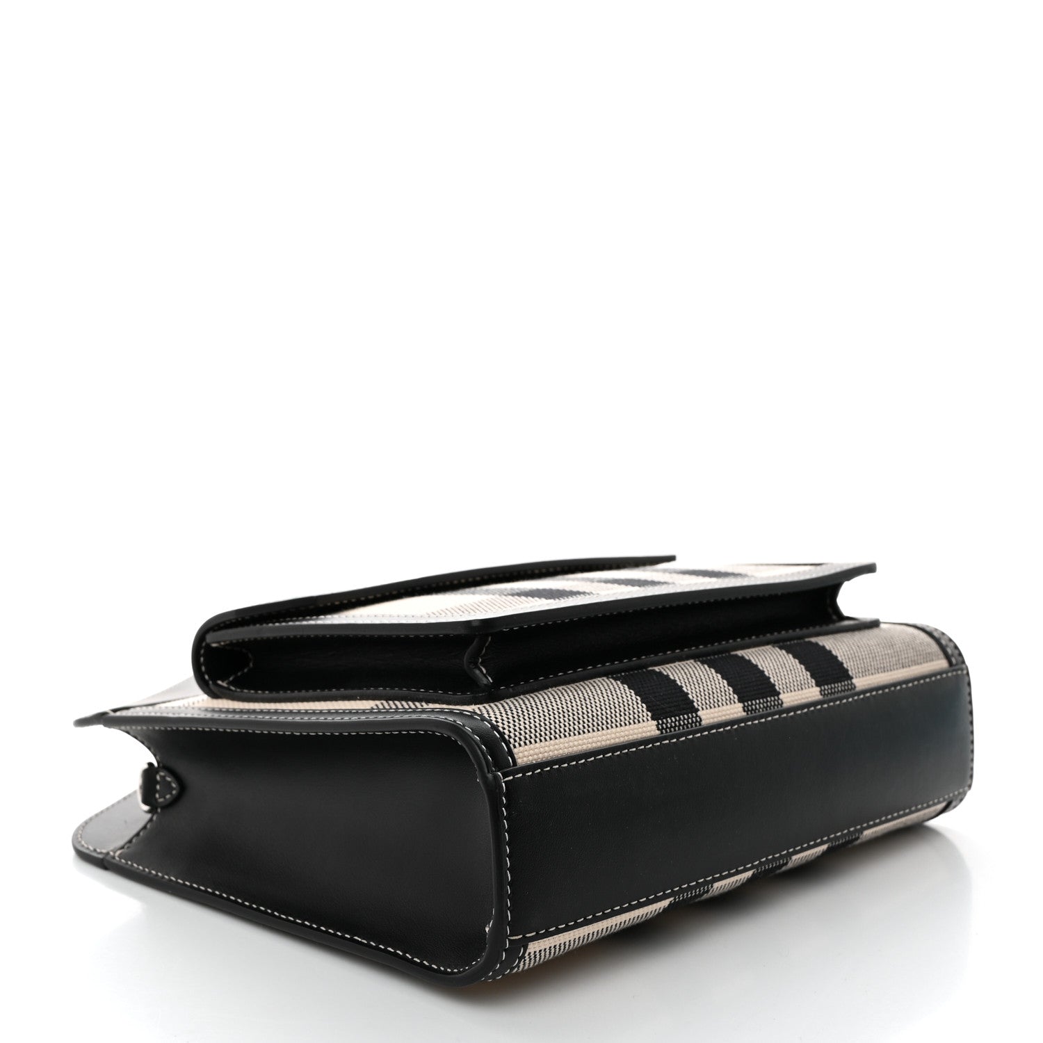 Burberry Smooth Calfskin Archive Canvas Check Mini Pocket Bag Butter Beige Black 4 of 11