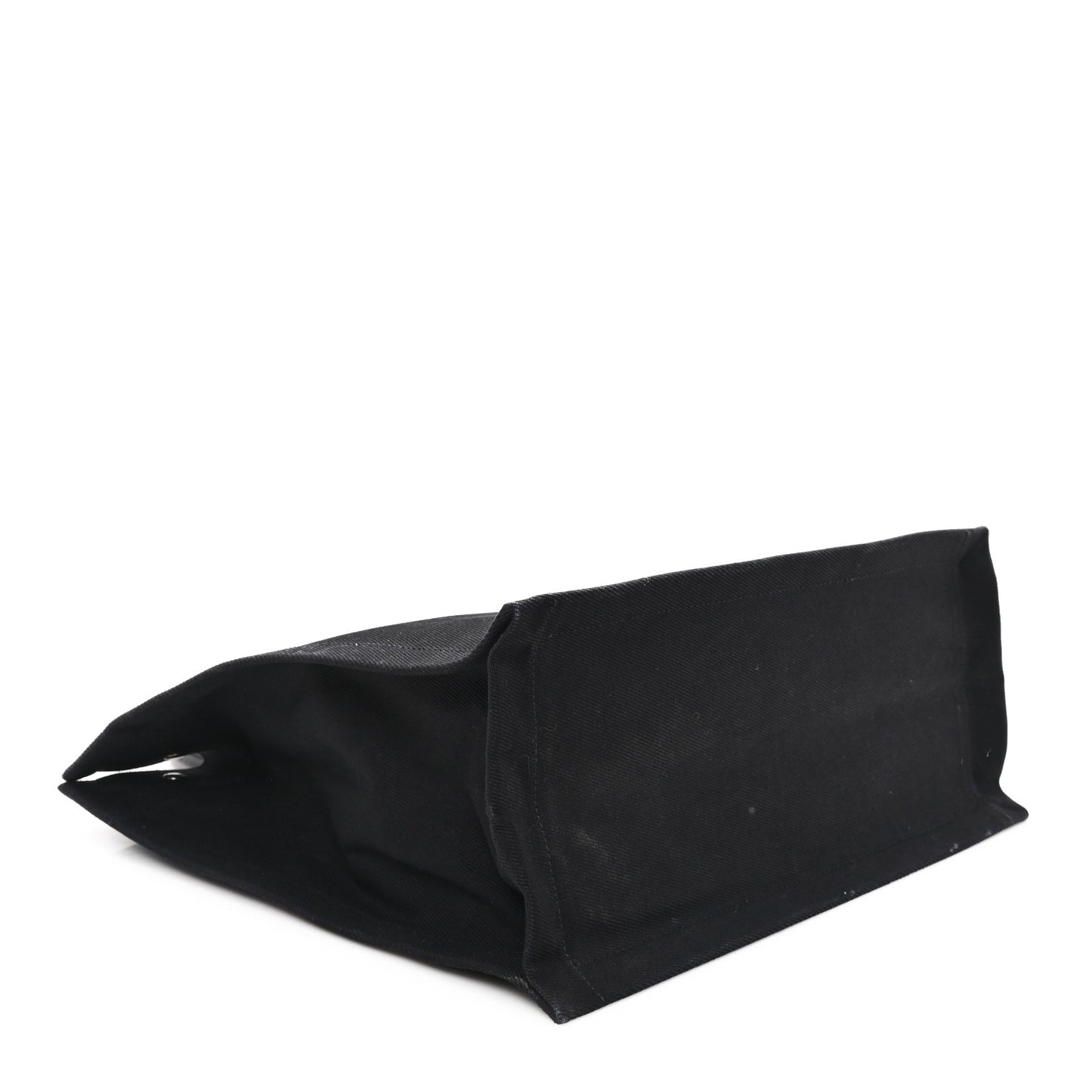Linen Calfskin Rive Gauche North South Tote Black