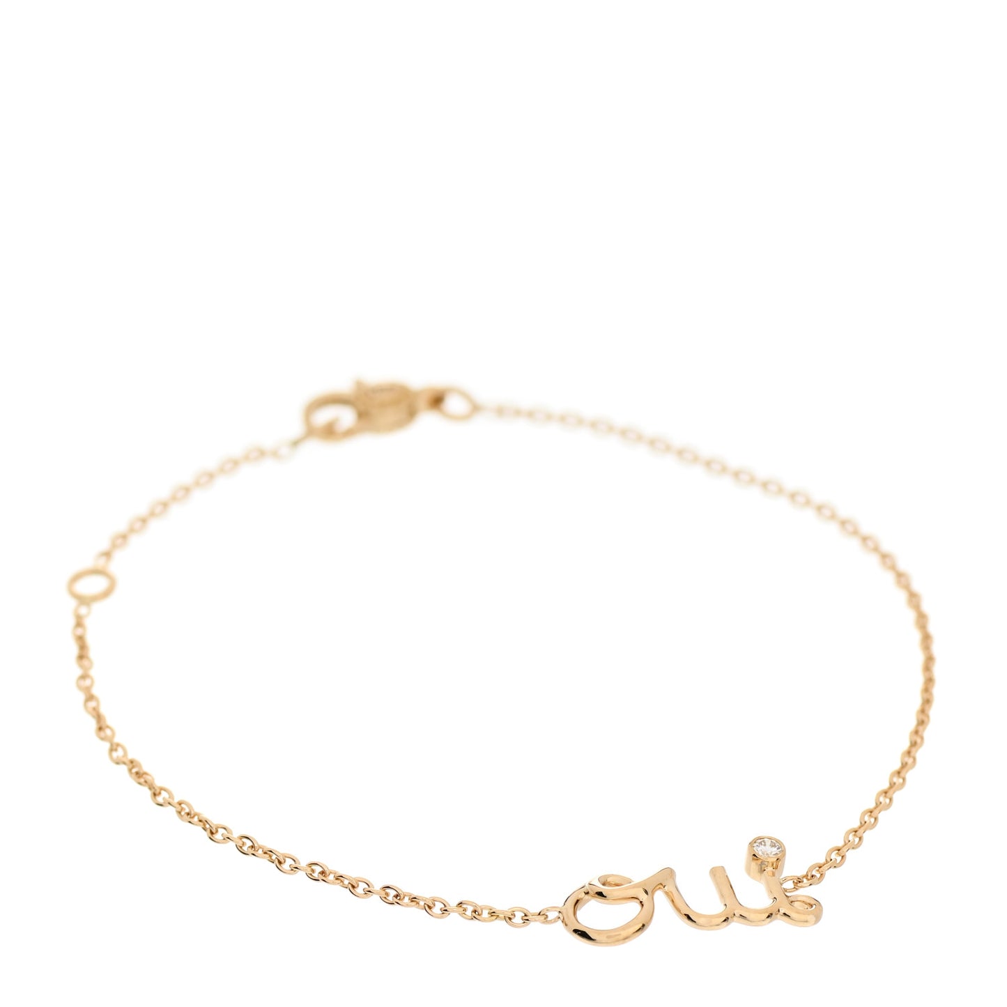 18K Yellow Gold Diamond Oui Bracelet
