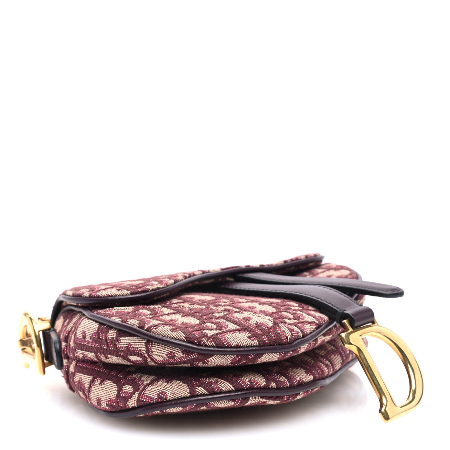 Oblique Mini Saddle Bag Burgundy