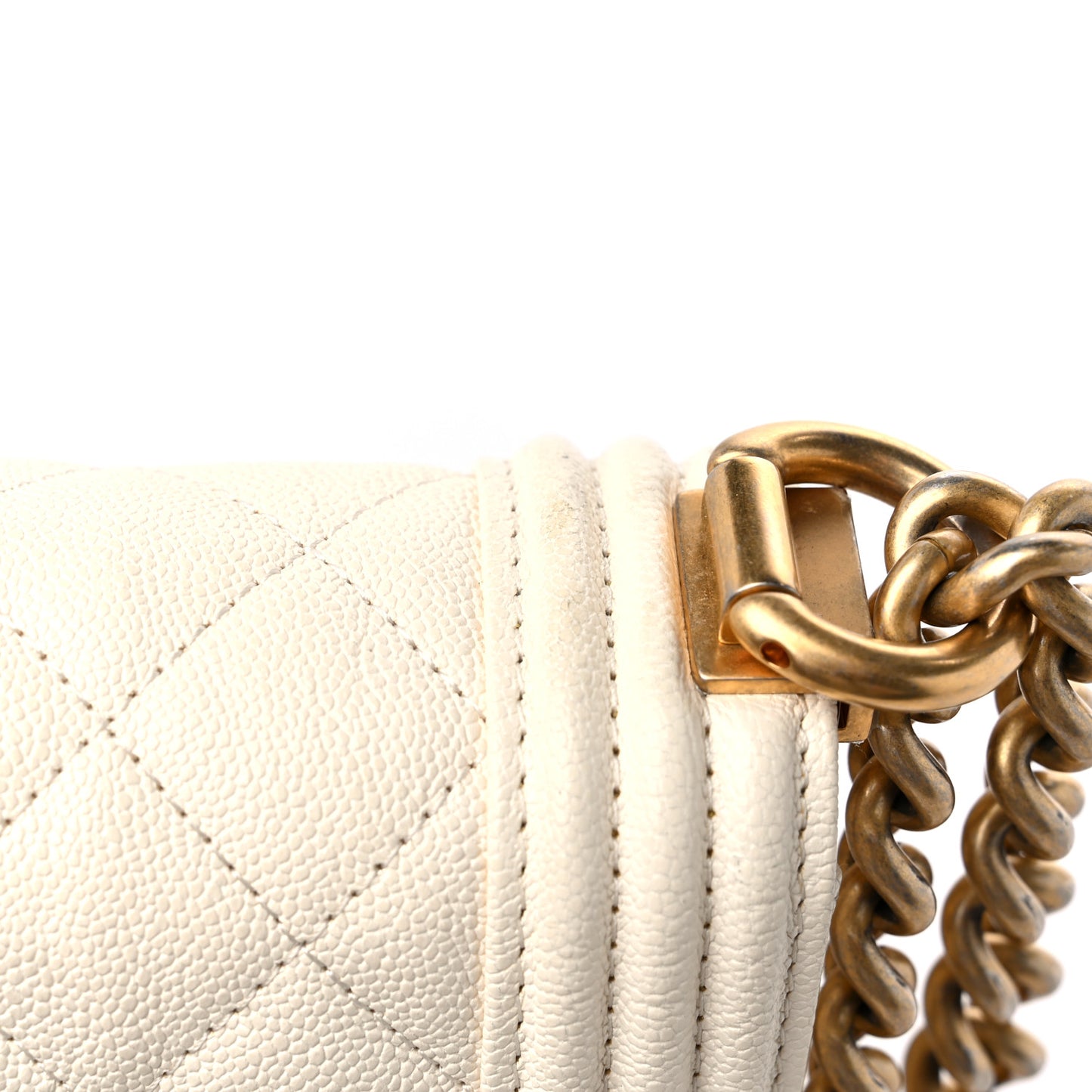 Caviar Quilted North South Boy Flap White