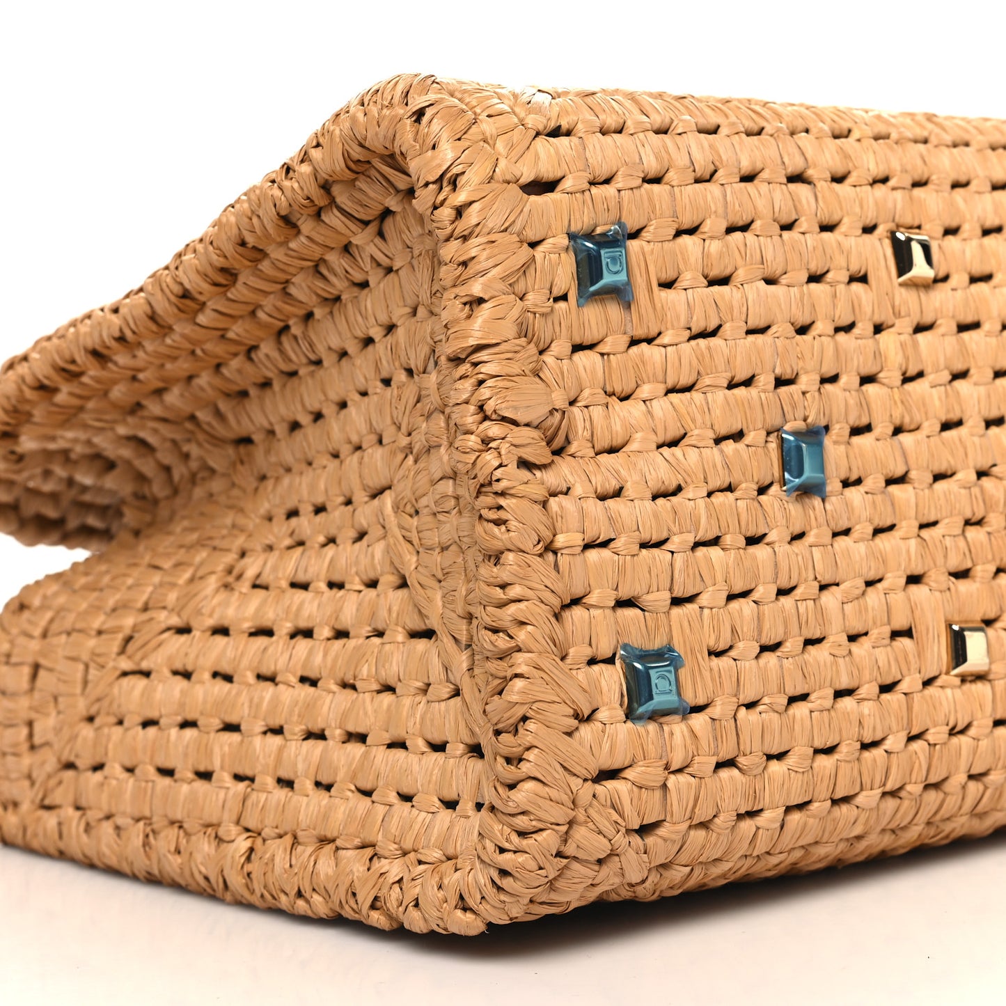 Raffia Large The Studio Box Bag Natural