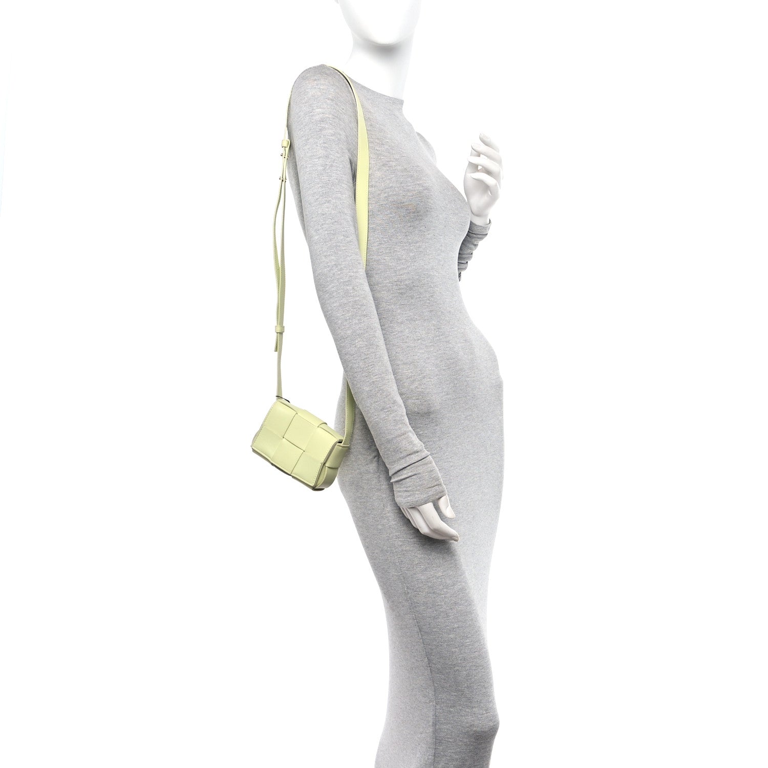 Bottega Veneta Lambskin Maxi Intreccio Candy Cassette Crossbody Bag Lemon Washed 2 of 16