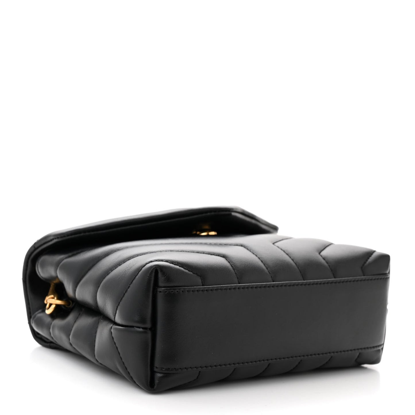 Calfskin Y Quilted Monogram Toy Loulou Crossbody Bag Black