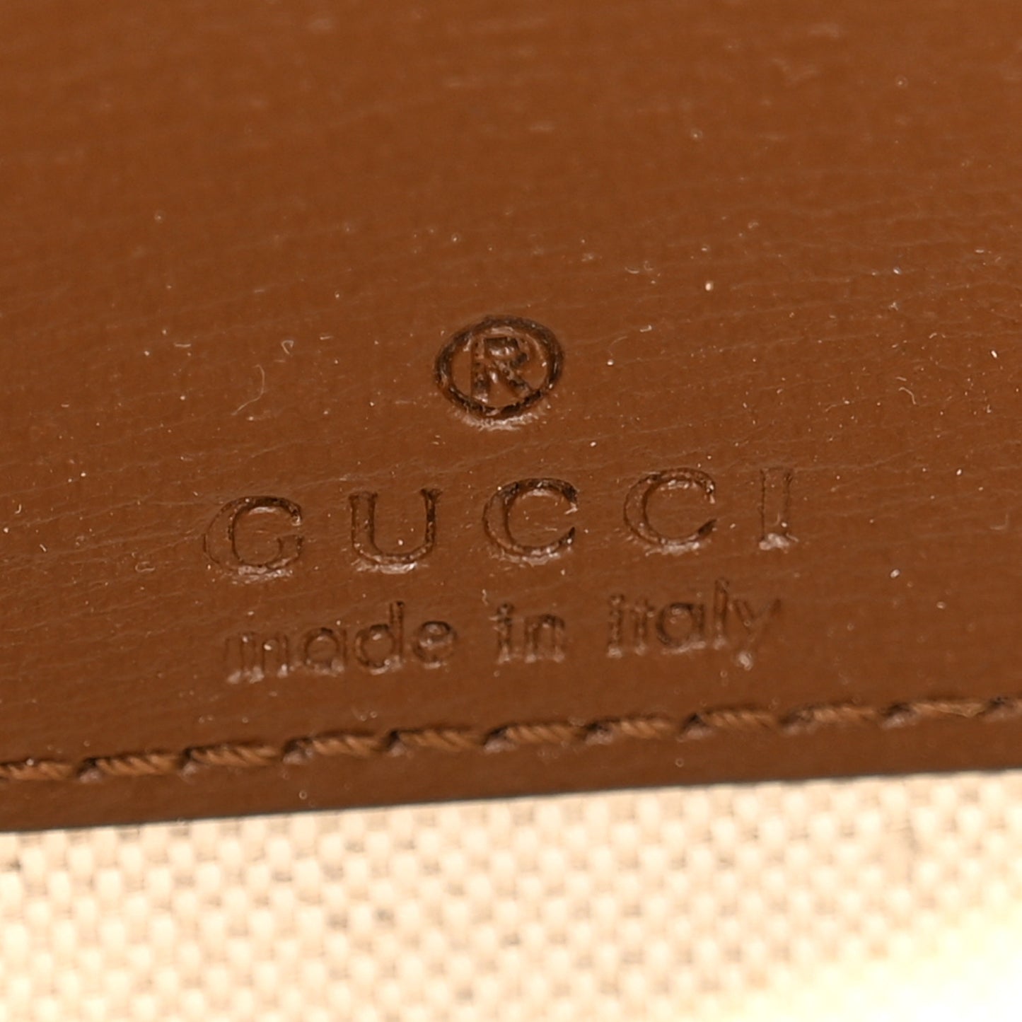 GG Supreme Monogram Azalea Calfskin Small Retro Interlocking G Wristlet Messenger Bag Beige Ebony Brown Sugar