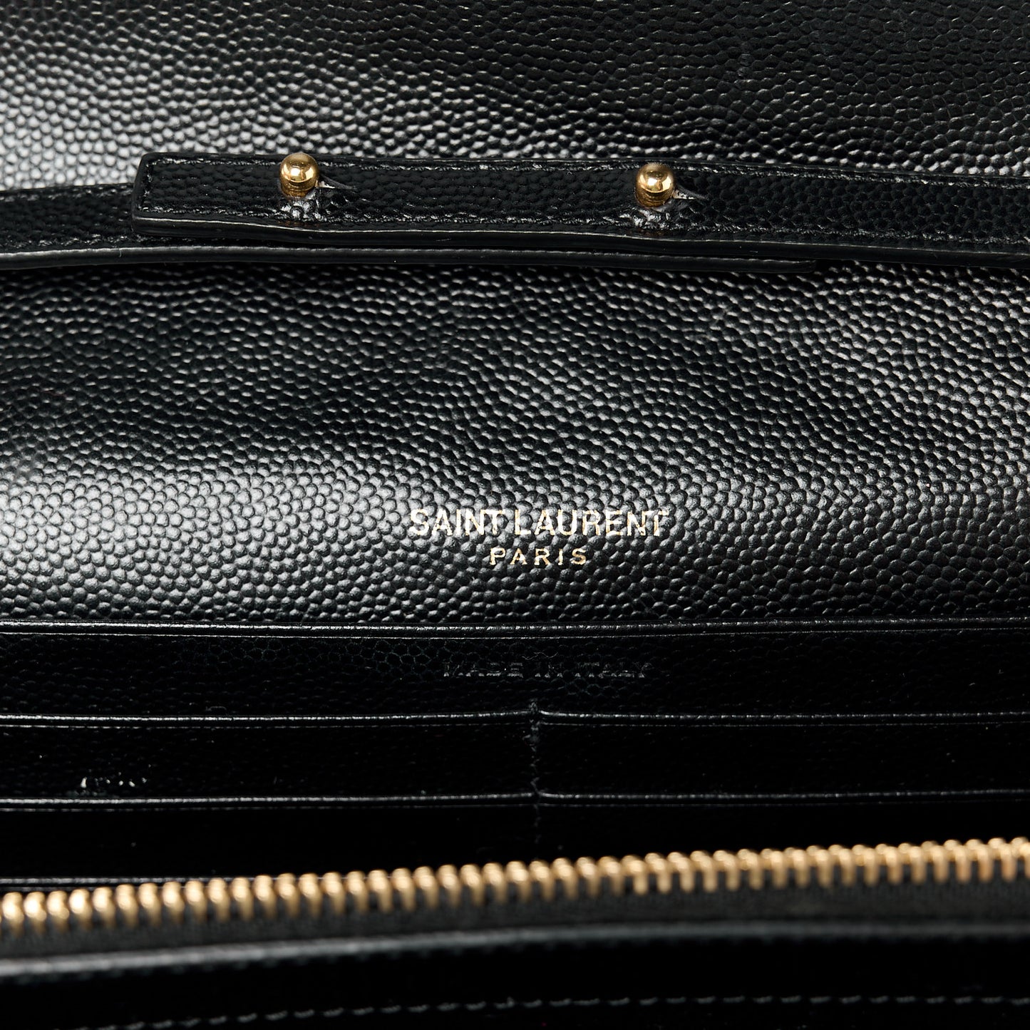 Grain De Poudre Matelasse Chevron Monogram Chain Wallet Black