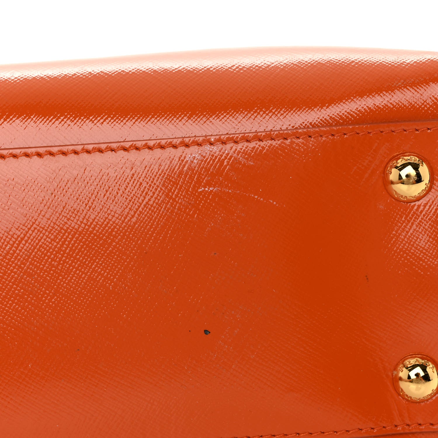 Prada Saffiano Vernice Medium Promenade Tote Papaya Talco 13 of 13