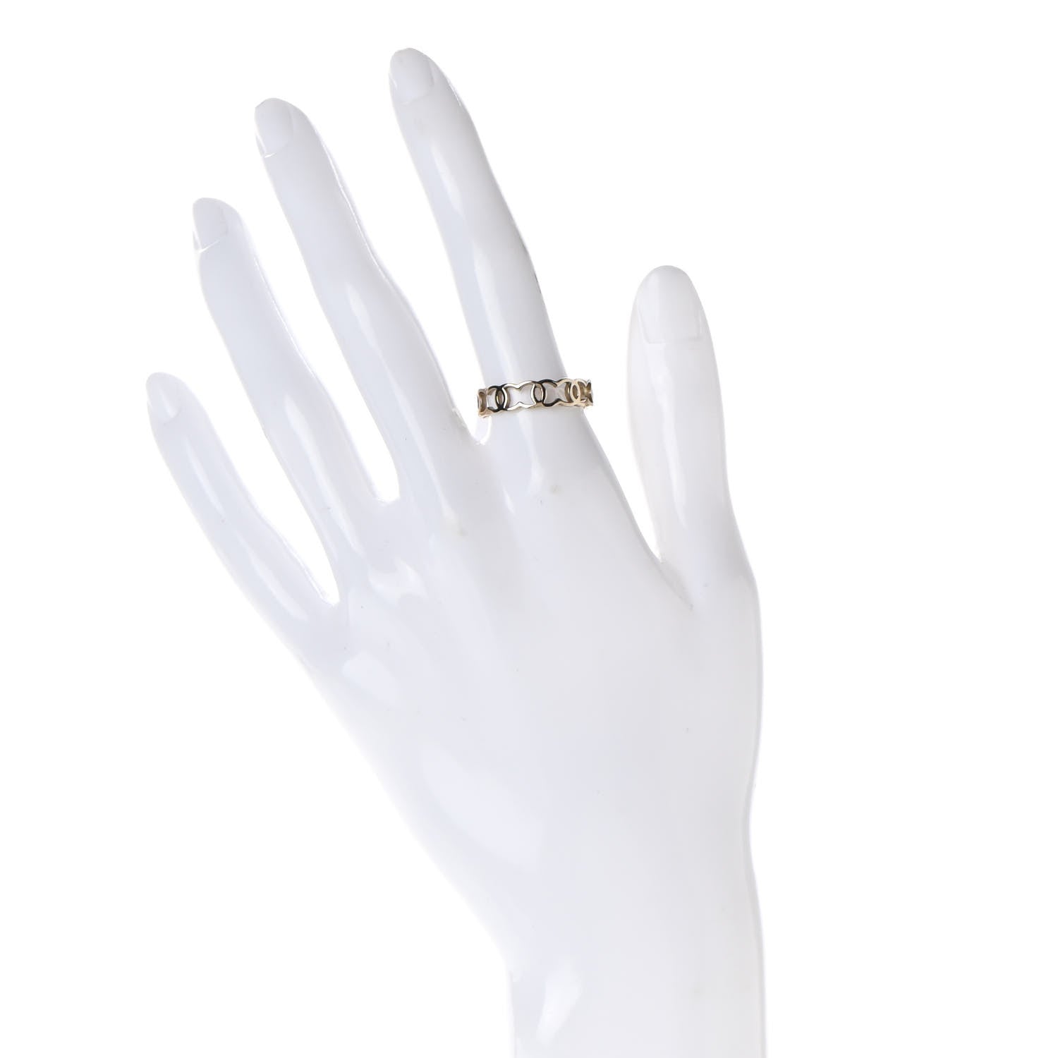 Chanel Metal CC Ring 54 6.75 Gold 2 of 5