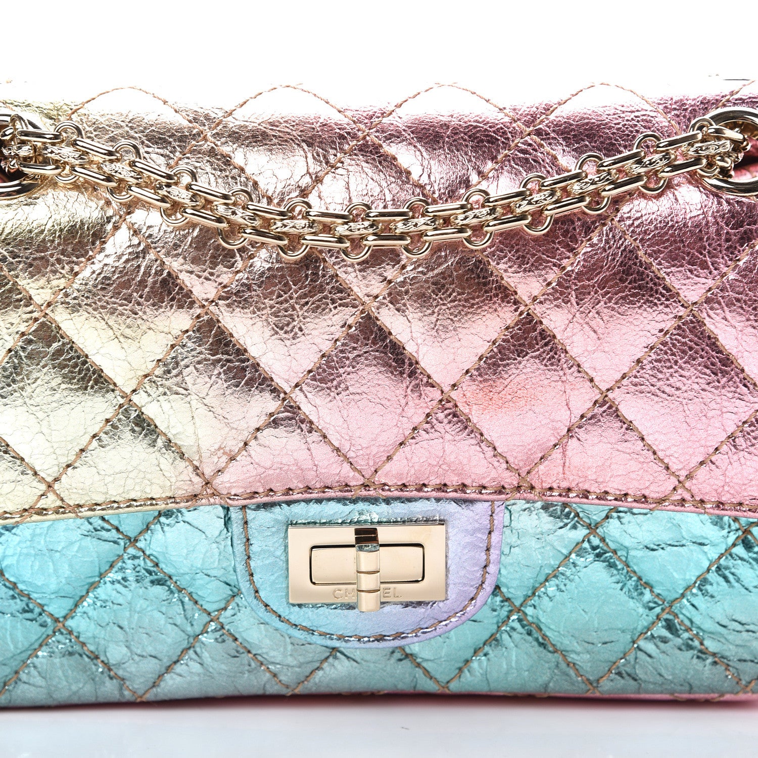 Chanel Metallic Goatskin Quilted Mini 2.55 Reissue Flap Multicolor 7 of 10