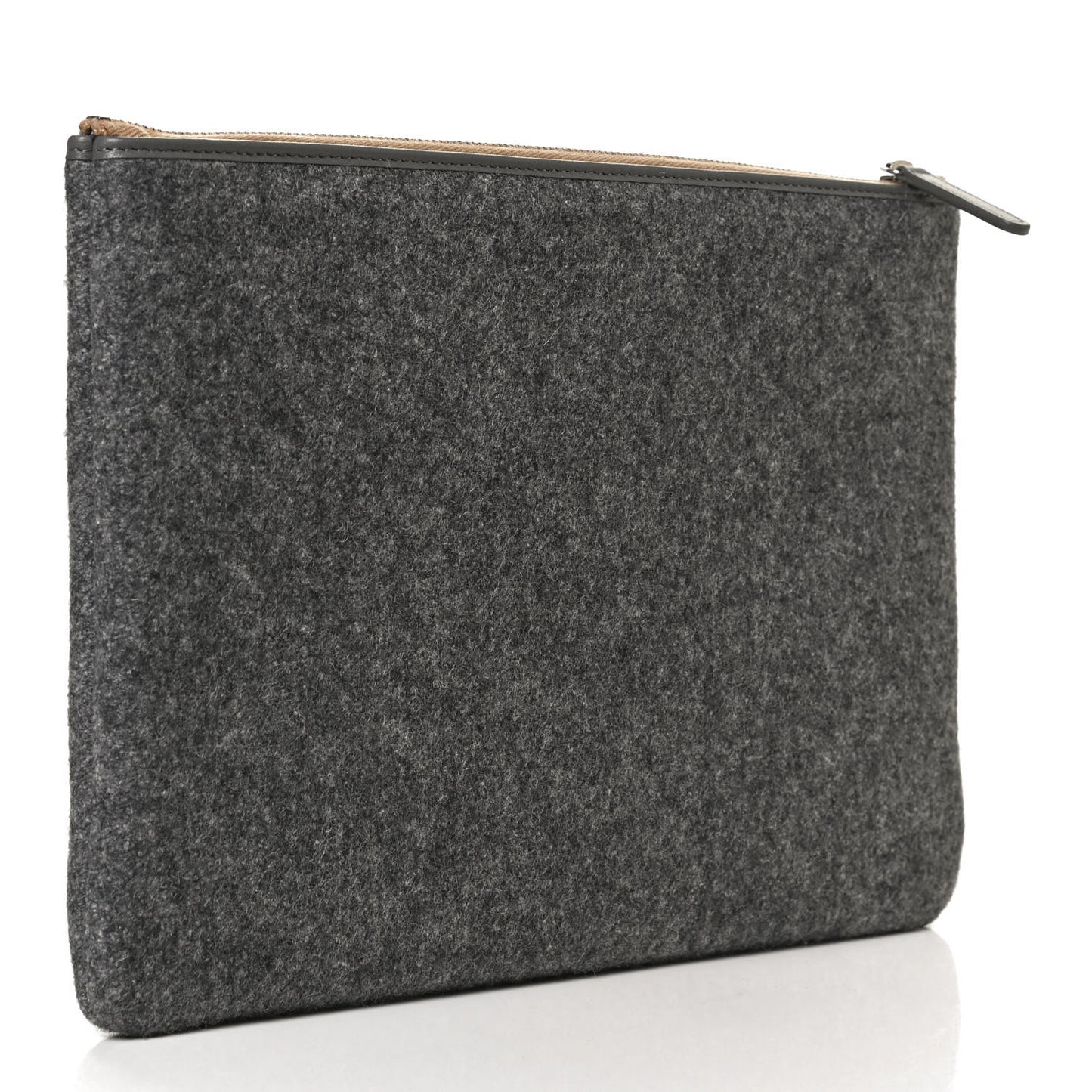 Wool Medium Deauville Cosmetic Pouch Grey