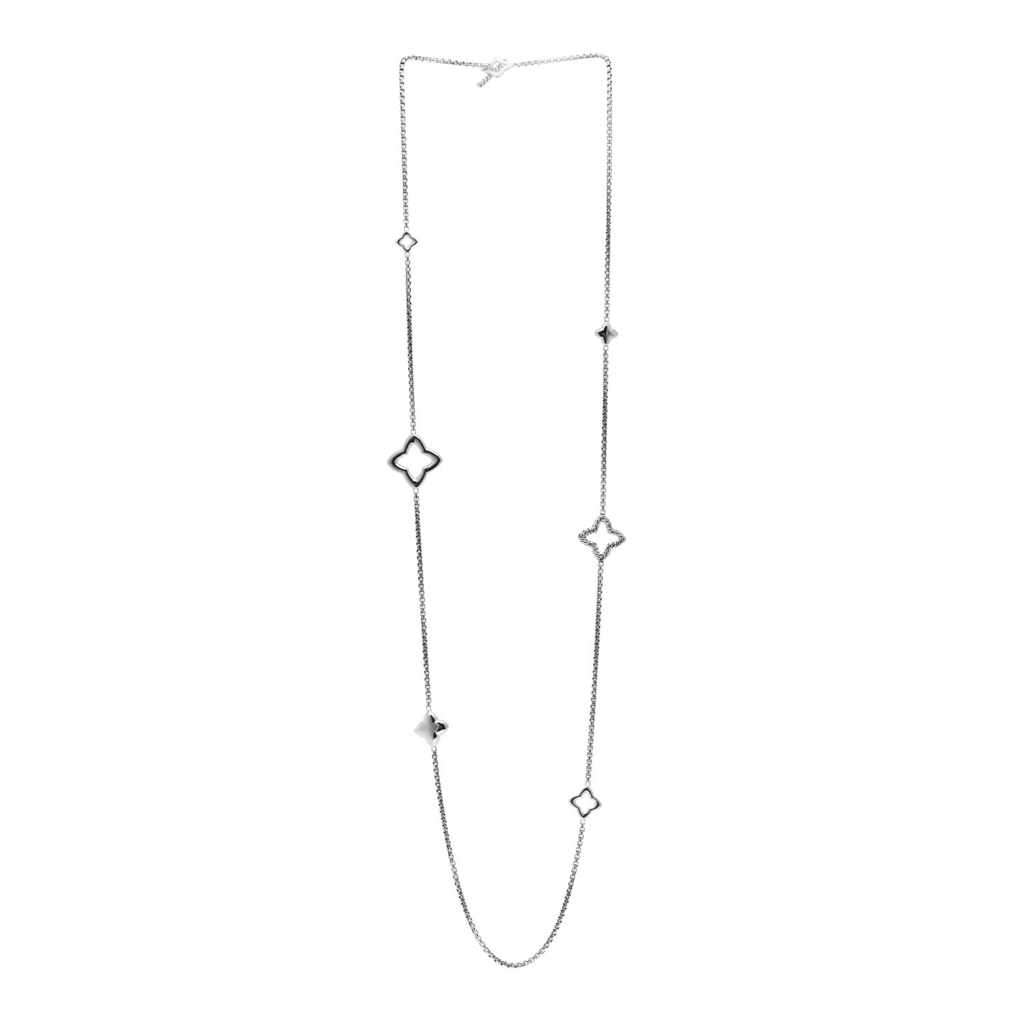 Sterling Silver 25mm Quatrefoil Chain Necklace