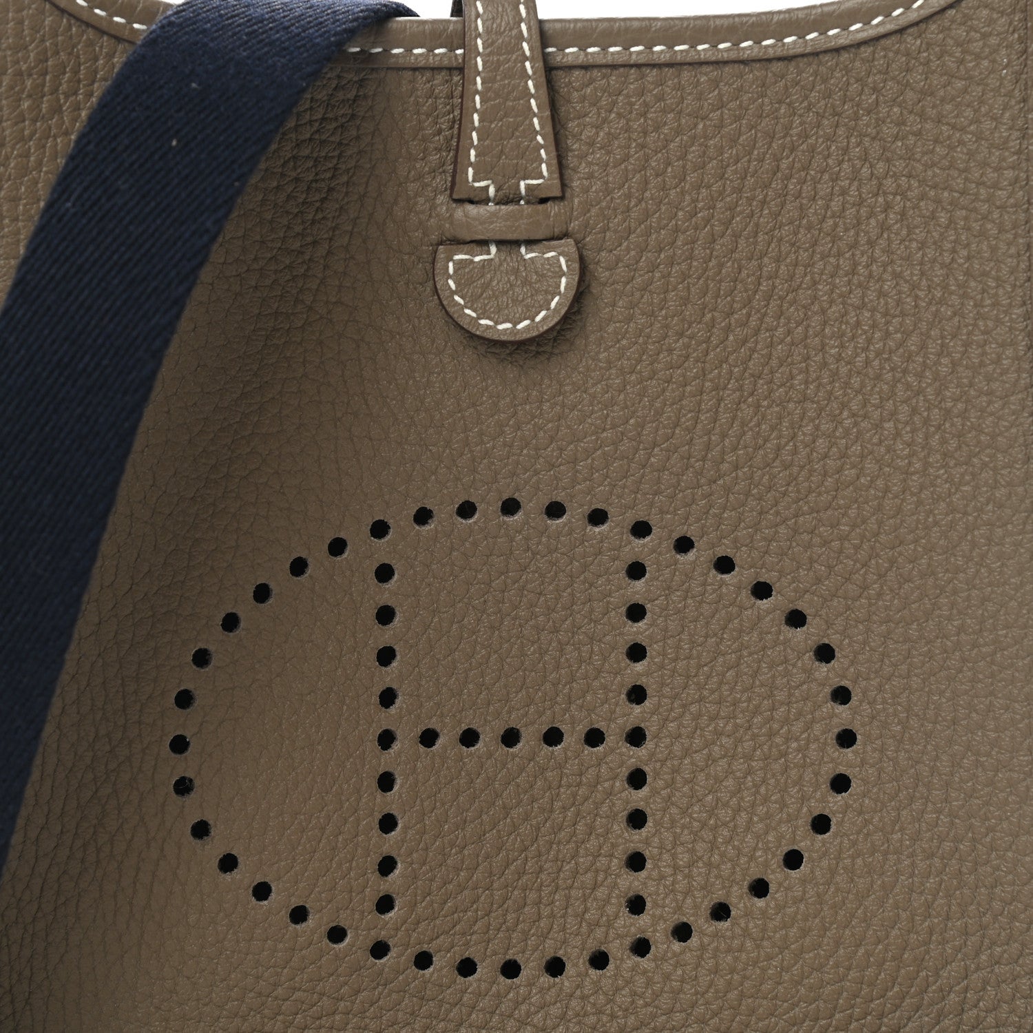 Hermes Taurillon Clemence Amazone Evelyne TPM Etoupe Bleu Indigo 8 of 9