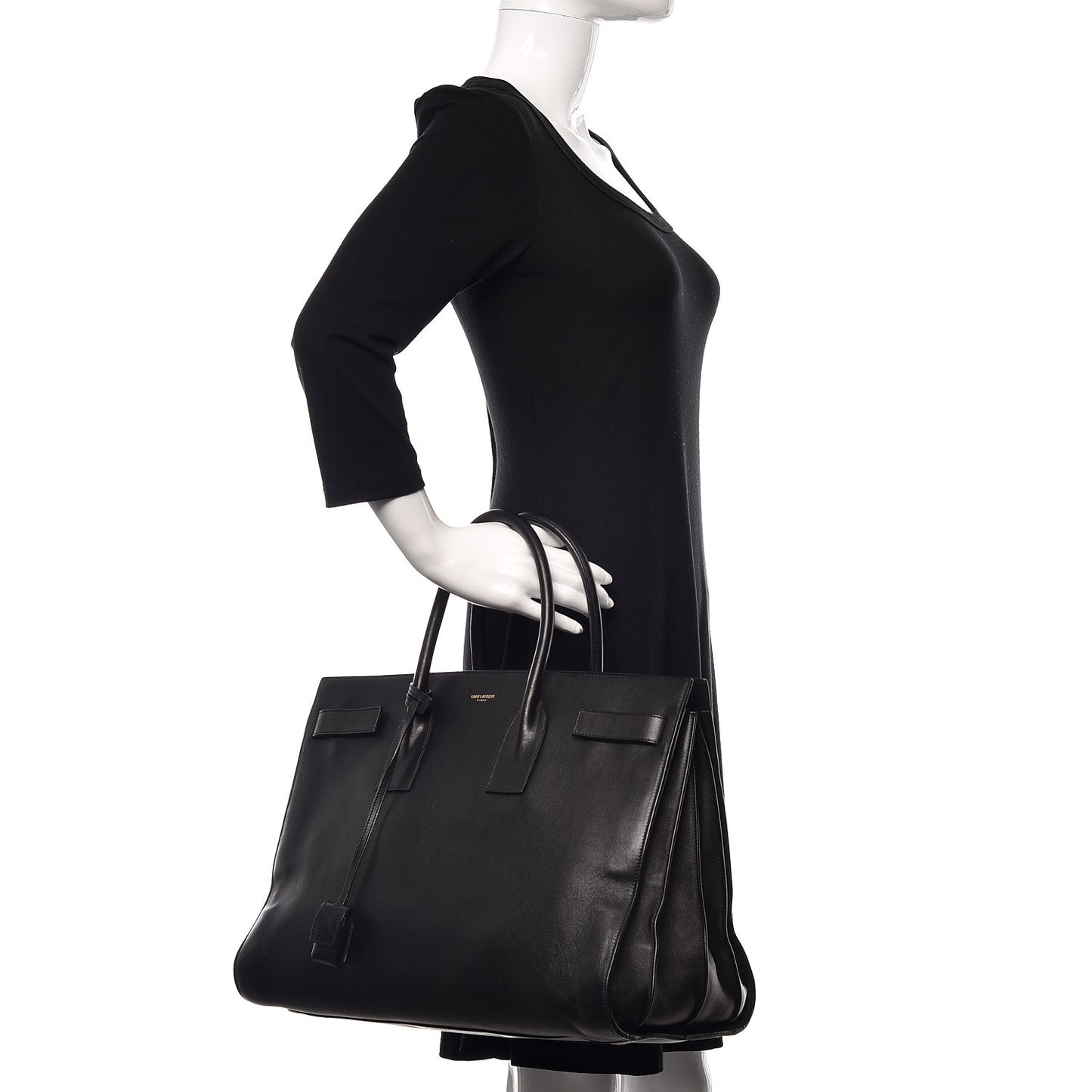 Calfskin Large Sac De Jour Carryall Black